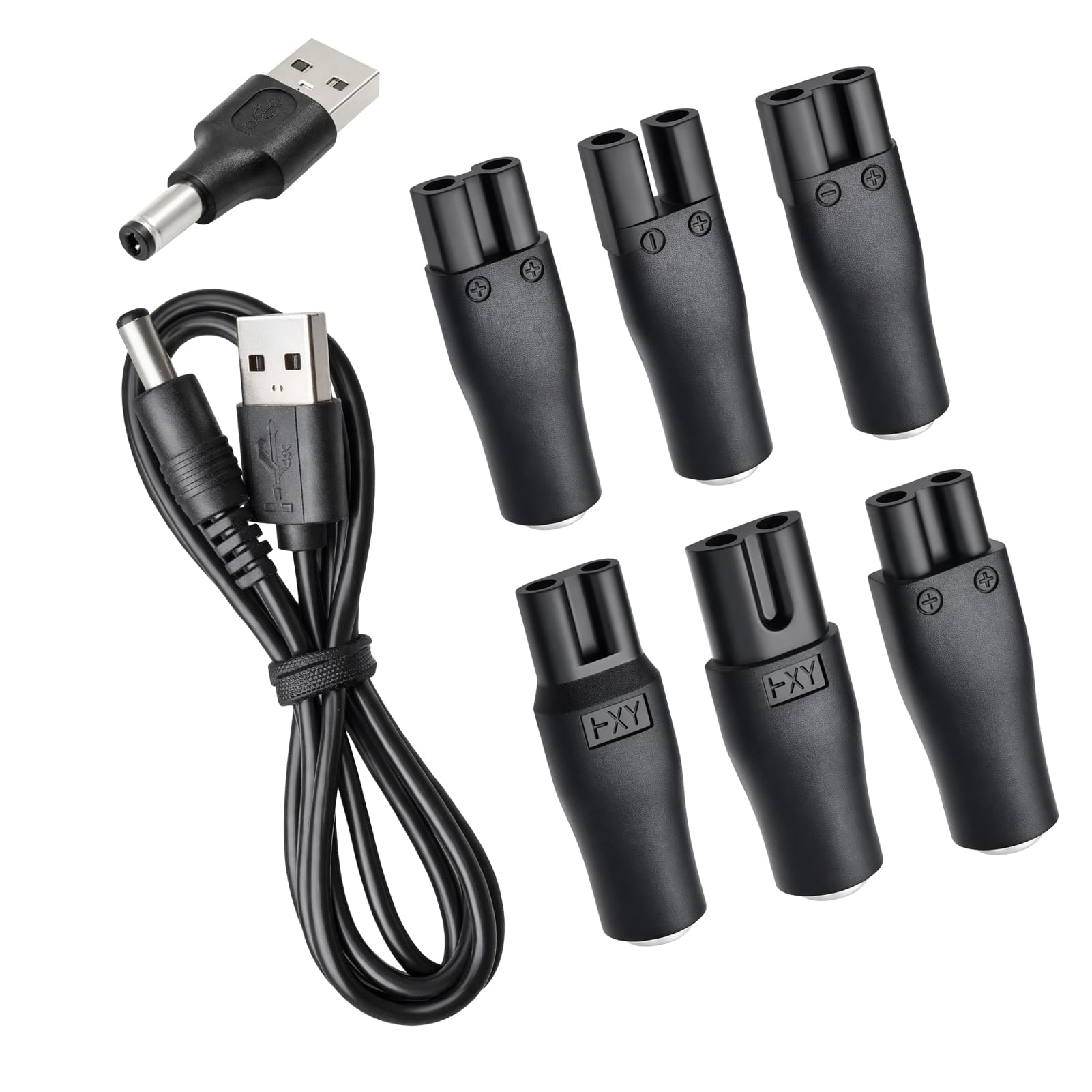 8-in-1 USB 5V Charger Adapter Kit,Compatible with Electric Hair Clippers, Beard Trimmers Charger, Shavers, Beauty Instruments. Includes 6 Adapter Tips, 1 DC5521 Cable, 1 USB Plug-image-14