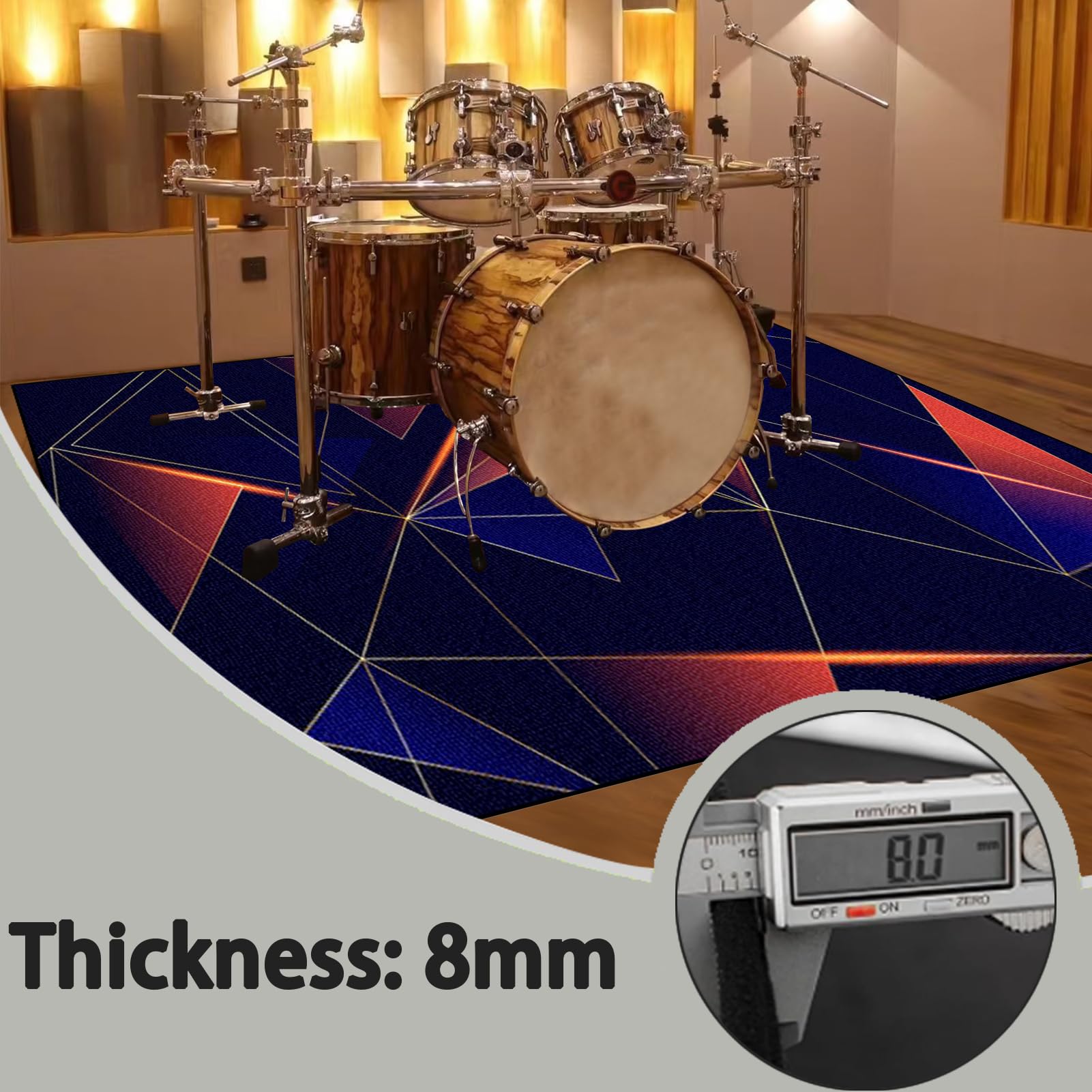 Mata do perkusji akustycznej dźwiękoszczelna mata bębnowa antypoślizgowa mata dźwiękochłonna do baterii elektronicznych akcesoria perkusyjne instrumenty muzyczne mata podłogowa 230 x 180 cm