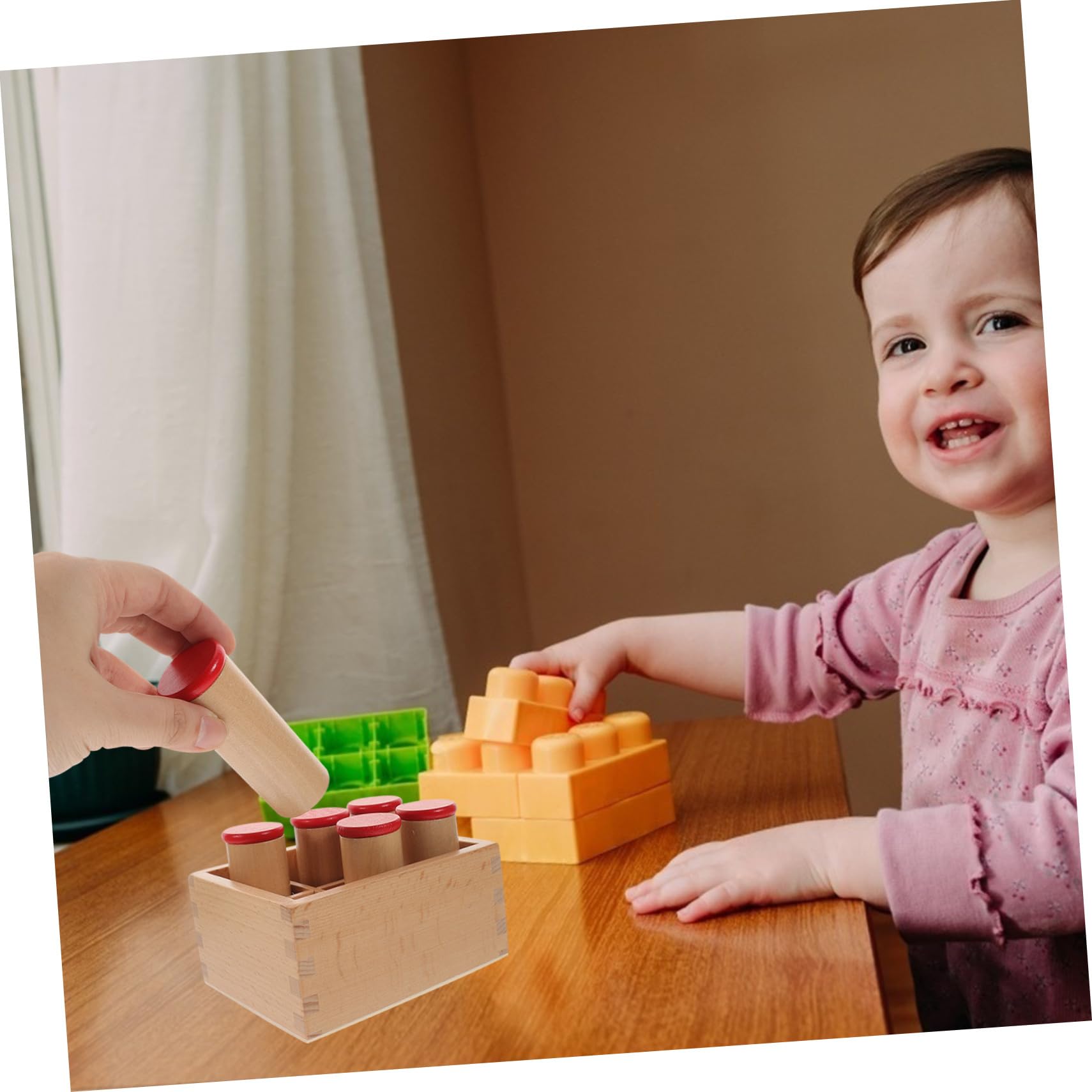Sound Cylinder Shaking Box in Legno, Gioco Sensoriale | Sei Scomparti, Design Educativo per Bambini, Training Uditivo e Concentrazione