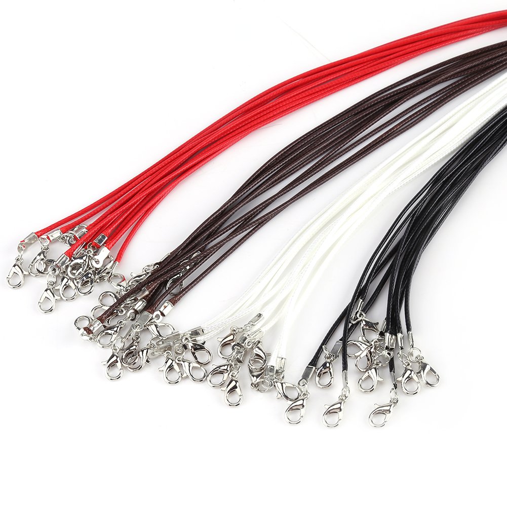 Zwarte Ketting Koord, 10 Stuks Koord Ketting Wax Touw String, Ketting Koorden Hangers Kettingen Voor Doe-het-zelf Sieraden Maken(Zwart