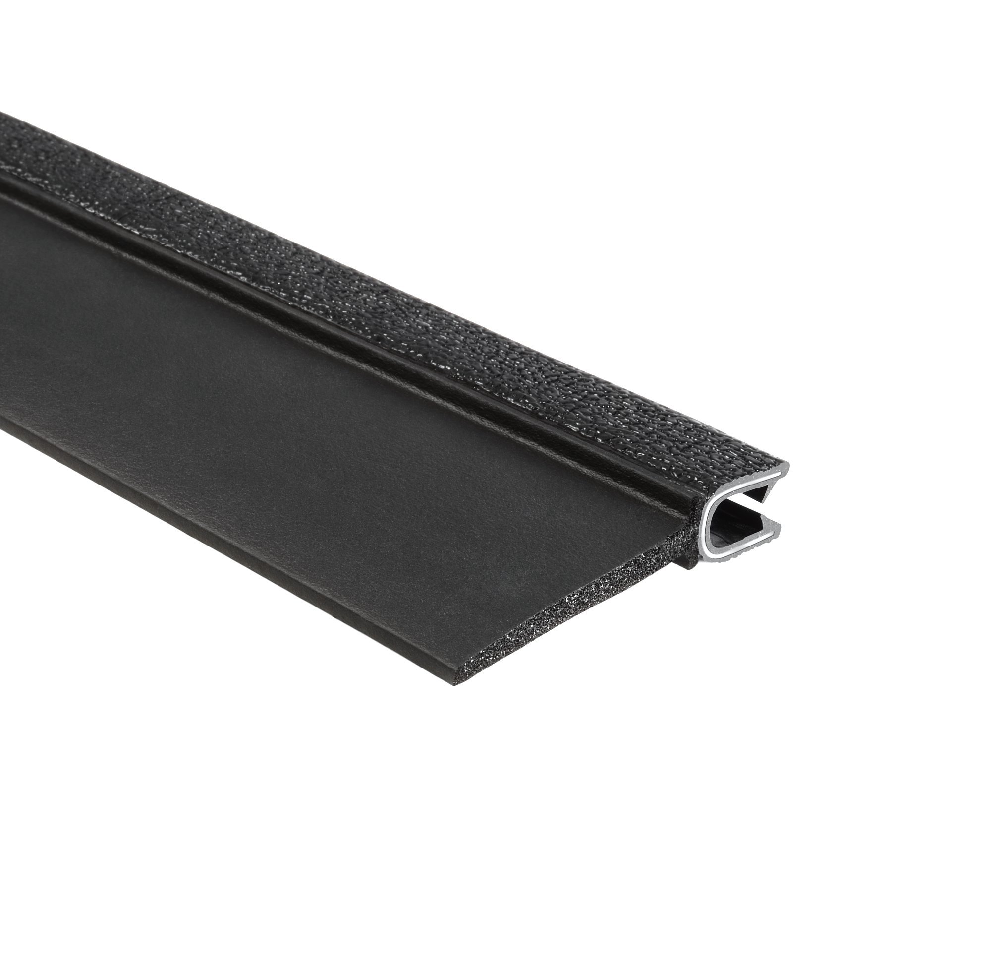 Trim-Lok 6B350B2X1/4C-25 EPDM Closed Cell Sponge Rubber/PVC/Aluminum Flap Seal, 2.43" Height, 1" Top Flap, Fits Edge 1/4", 25' Length