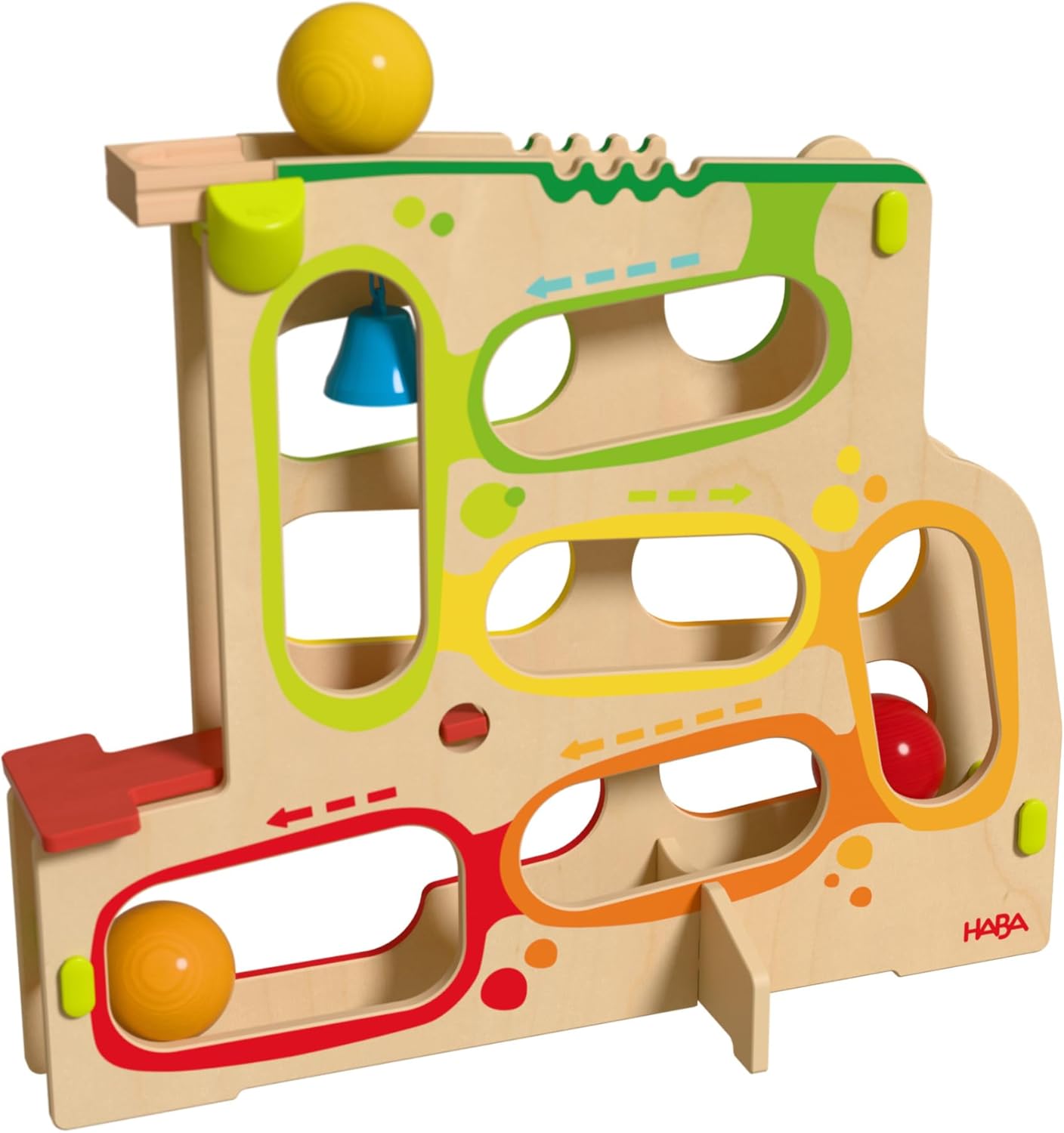HABA Kullerrum 2012251001 Marble Run for Children from 1 Year - with 3 Large Balls and Interactive Elements, Can Be Combined with All Kullerbü Tracks