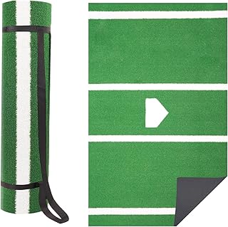 Baseball Batting Mat 6‘x4'|10'x3.8'|12'x6' Anti-Fade Baseball Hitting Mat Softball Training Matt with Home Plate Batters Box Turf Mat Outdoor Indoor Batting Stance Practice Matt