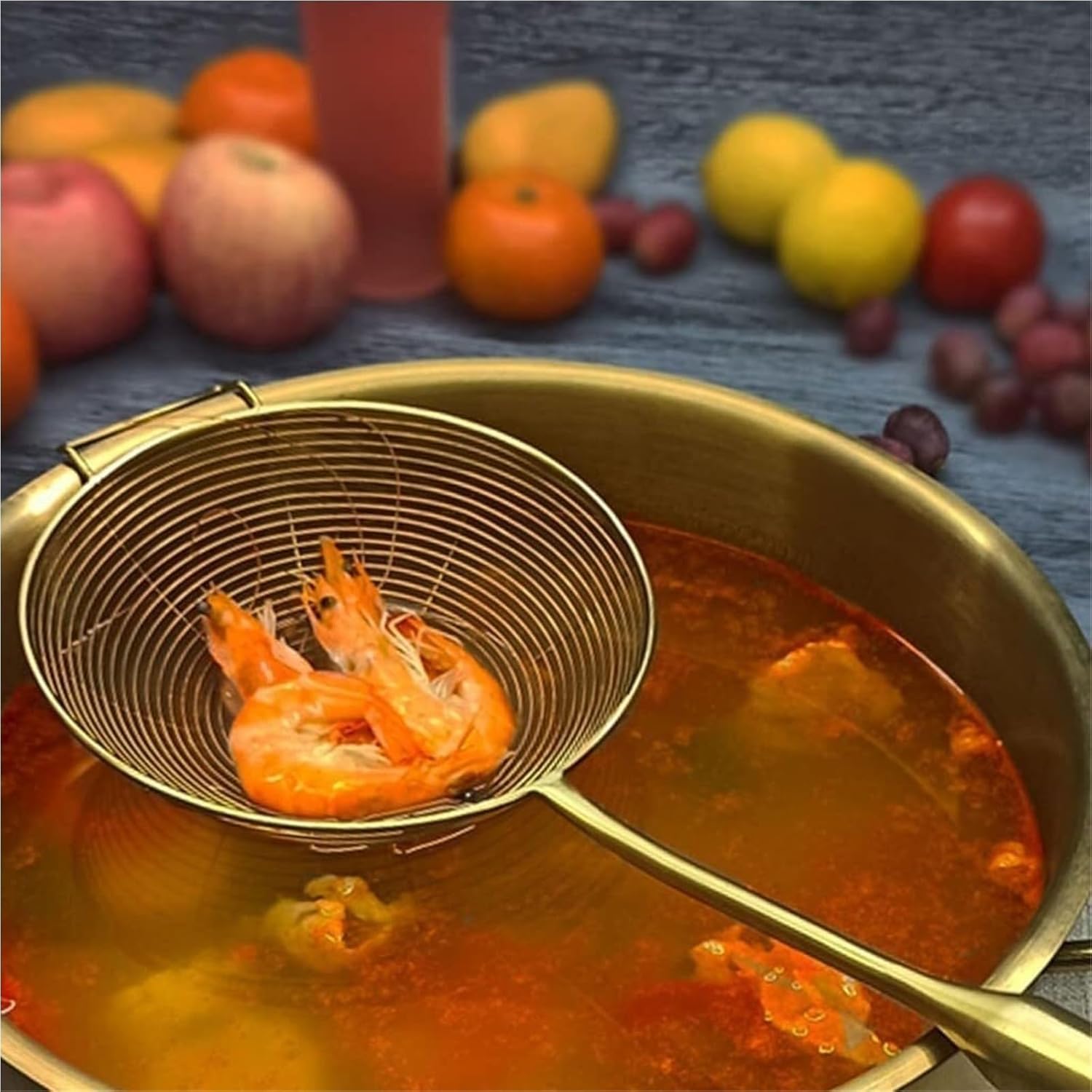 Kitchen Skimmer Cooking Skimmer Kitchen Stainless Steel Strainer Hot Pot Pasta Strainer Tool Funnel for Kitchen Cooking, Silver, B, 16Cm