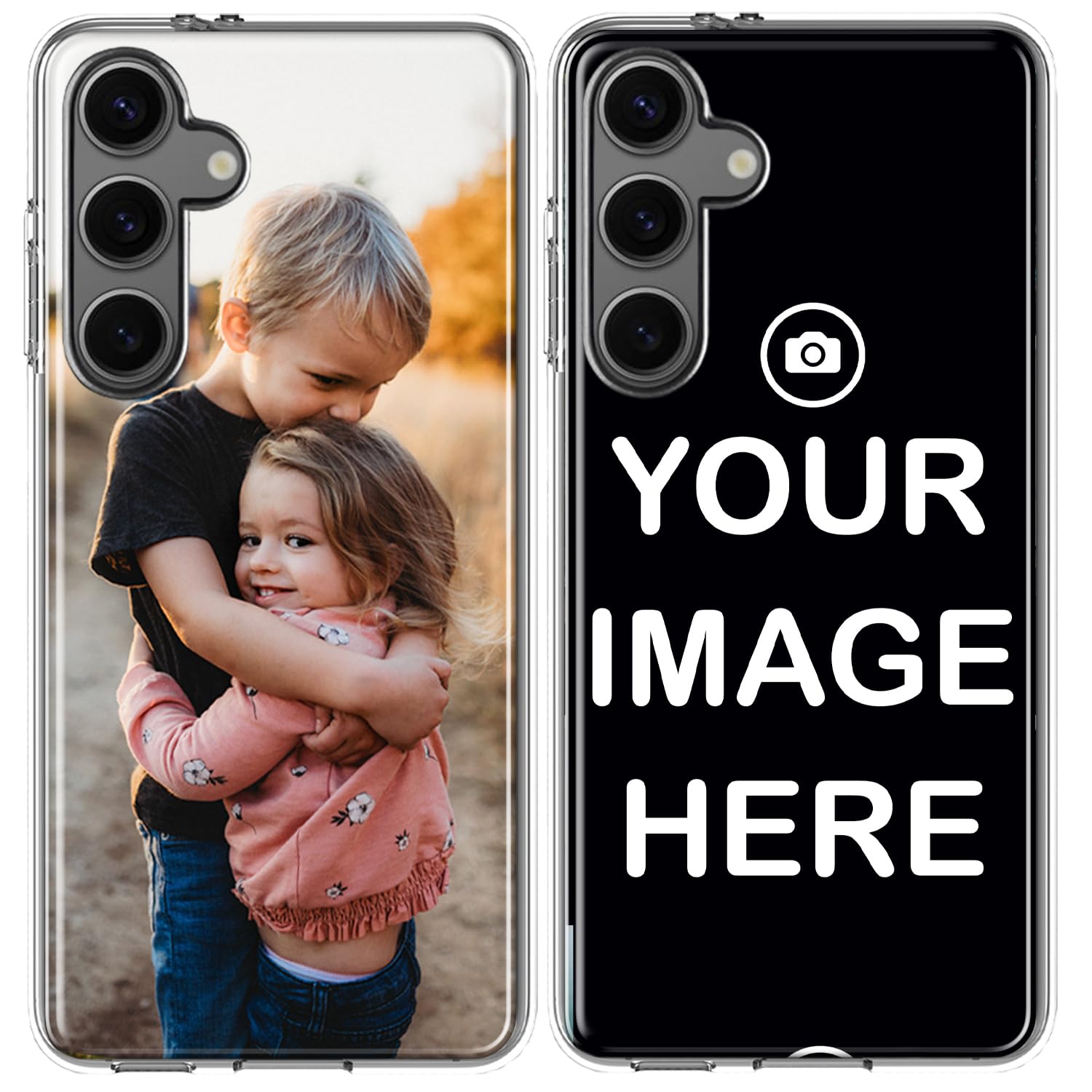 MUNDAZE Personalized Custom Picture Photo Phone Case for Samsung Galaxy S24 Plus ONLY - Design Your Own Men Women Case Clear