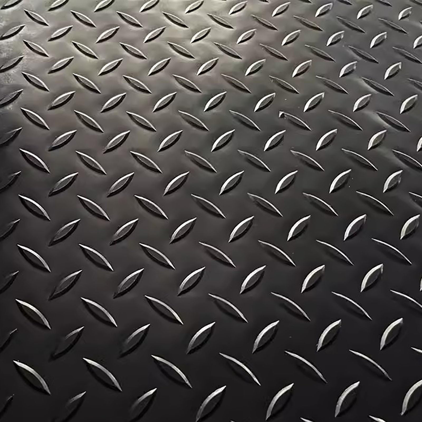 Gummimatte 2,5 mm dicke Bodenbelagsrolle – Oxford-PVC-Gummi-Bodenmatten, schmutzabweisend – kommerzielle rutschfeste Bodenschutzmatte – Diamantplatten-Anhängermatte für unter dem Auto ( Color : Black