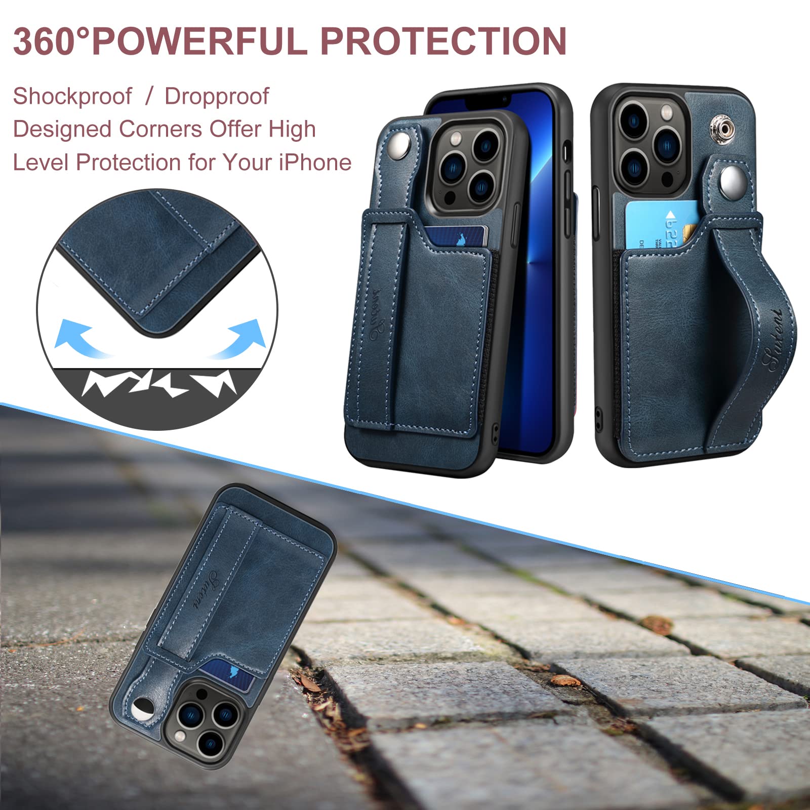 Amazon.com: Hongxinyu HXY for iPhone 13 Pro Max Case, PU Leather