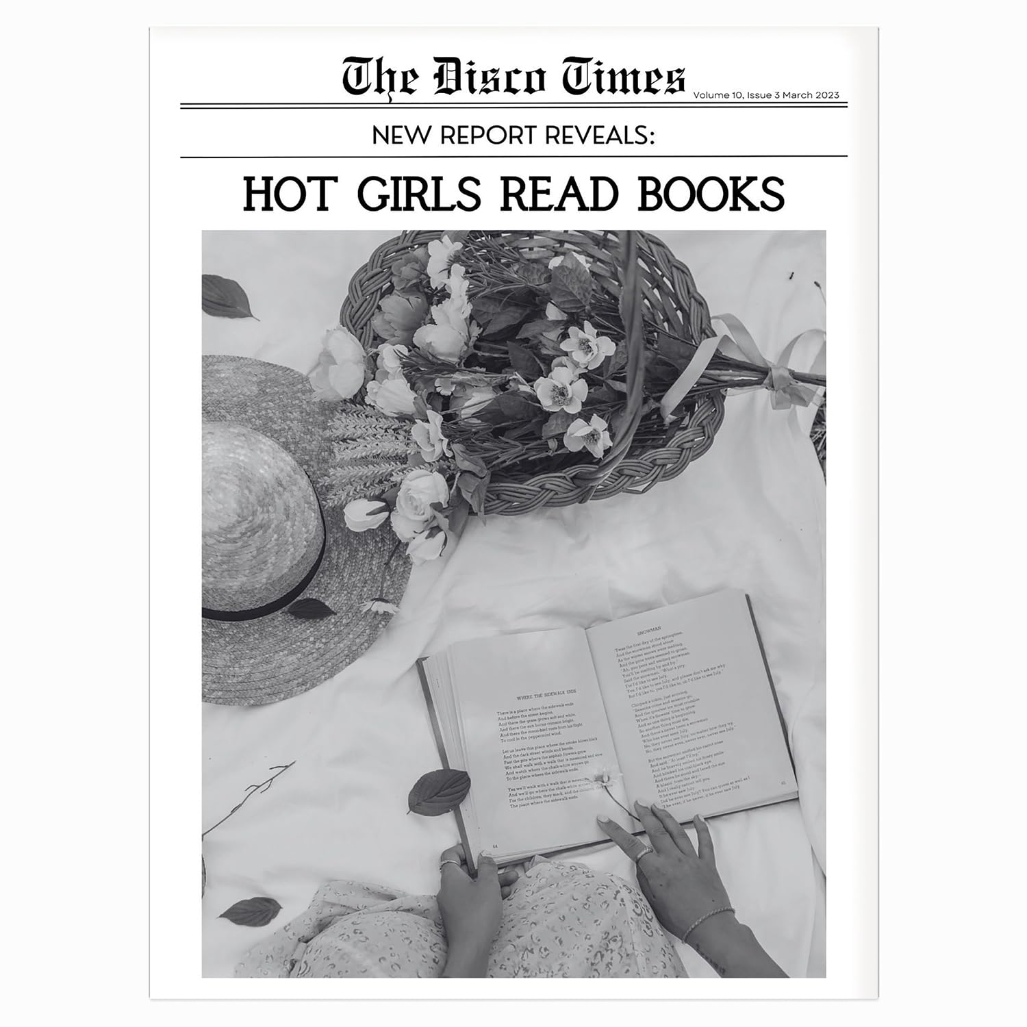 Amazon.com: Neutral Book Newspaper Print- Hot Girls Read Books