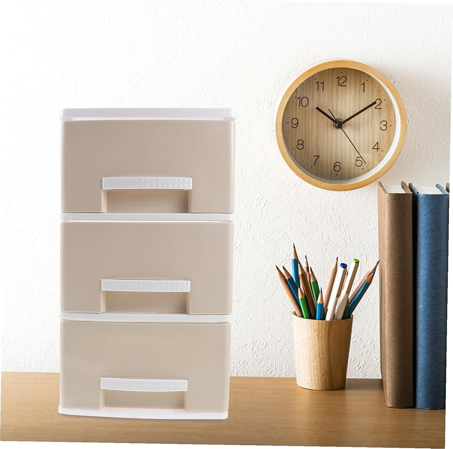 Plastic Storage Drawer Organizer Box for Desktop Office Large Capacity Desk Drawer Storage Cabinet for Files Stationery Makeup Versatile Use in Bedroom Bathroom Dressing