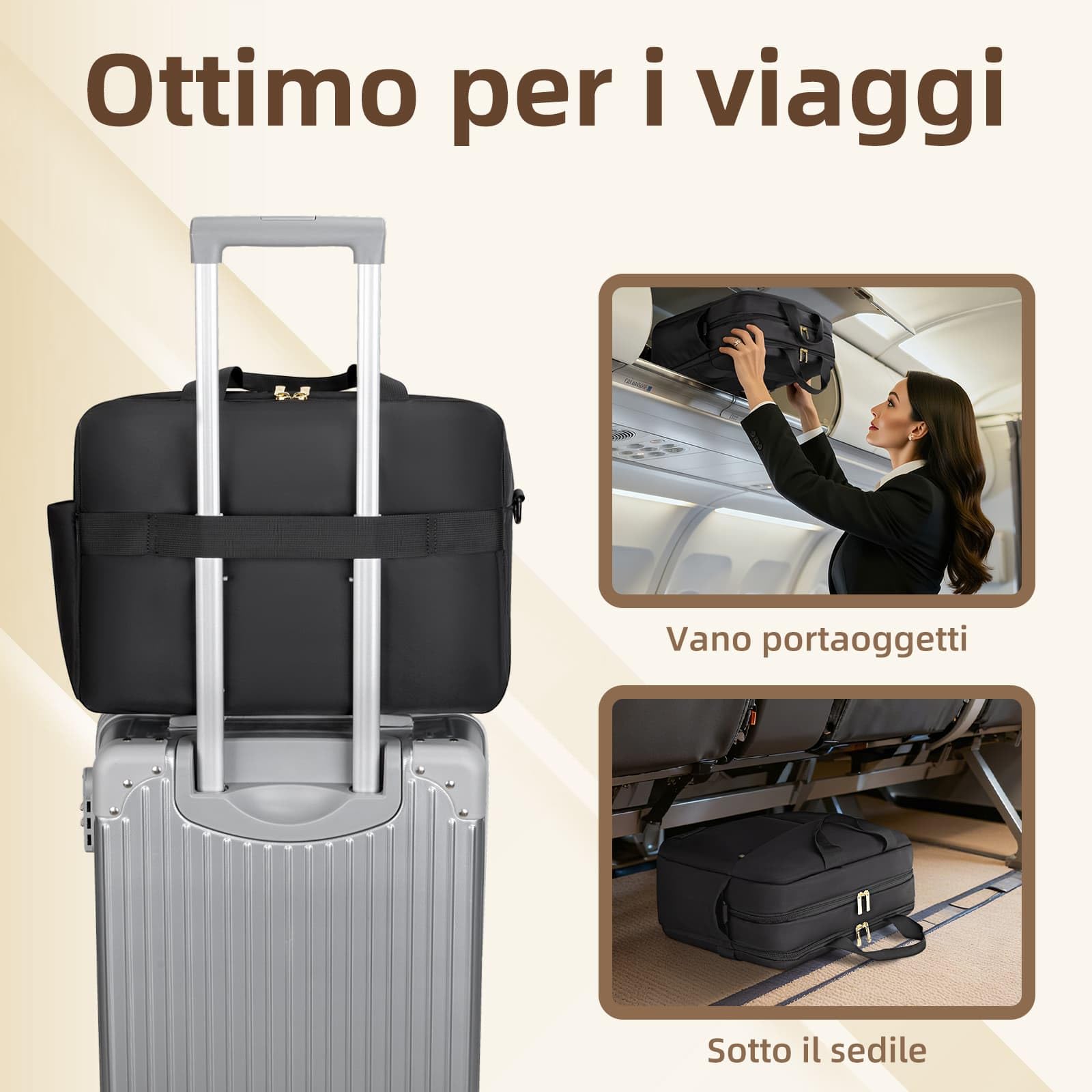 RAINYEAR Borsa per laptop da 15,6 pollici Borsa messenger da lavoro per laptop Borsa per donne Cartella per affari Ufficio Viaggi Aereo Borsa piccola per computer