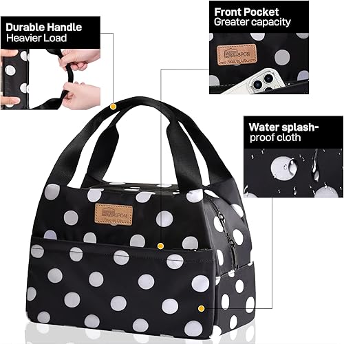 Miniatura 3 de HOMESPON Bolsas de almuerzo para mujer, aisladas, lindas, loncheras para mujer, reutilizable, con cremallera, bolsa de almuerzo para picnic,