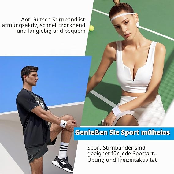 Blooms Men's Women's Hair Band Boys Children Hair Bands 6 Pieces Elastic Headband Men's Sports Hair Band Men Thin Non-Slip Headbands Hair Band Men Women for Football Yoga Running
