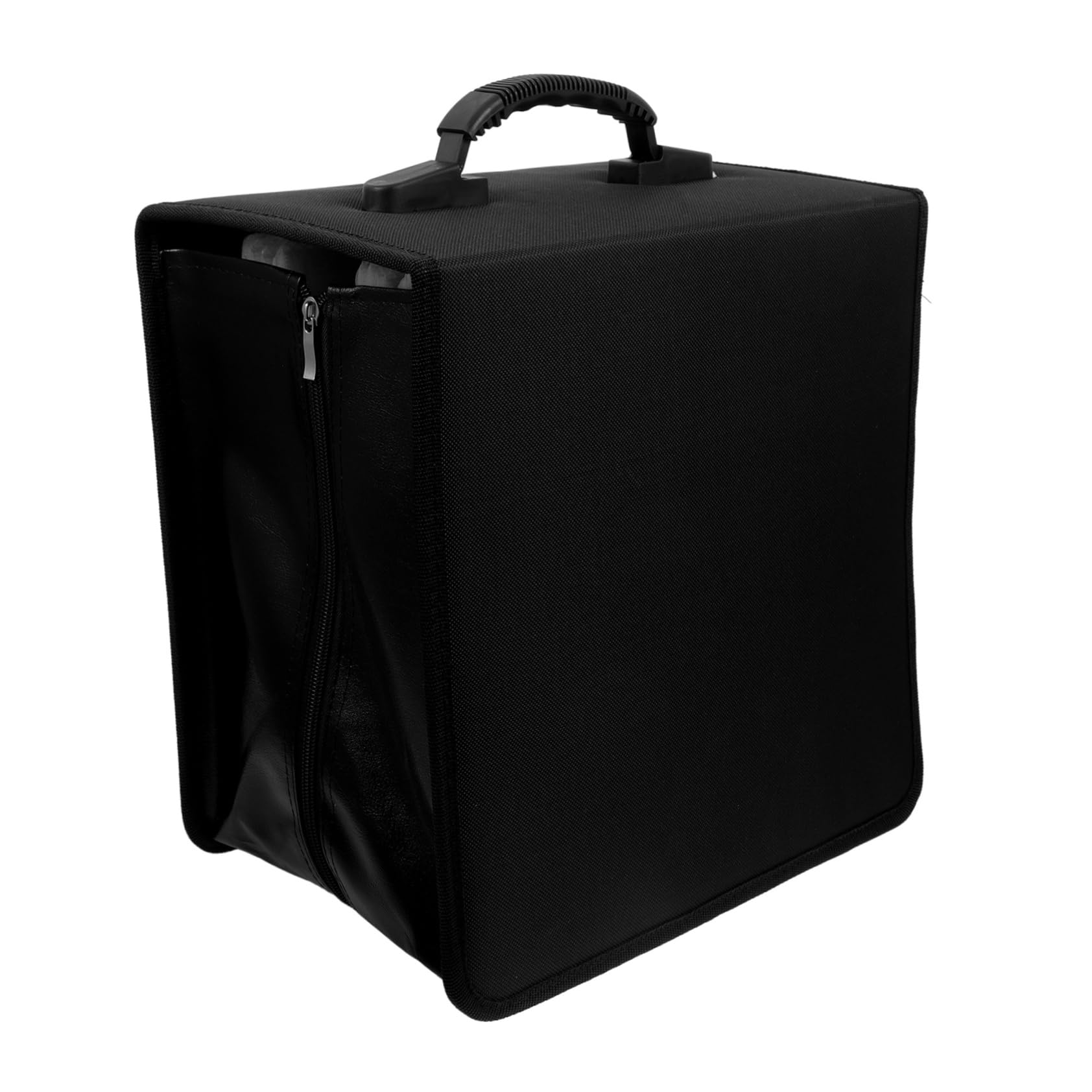 TOPBATHY Custodia per Cd in Pelle Pu da 500 Capacità Porta Maniglia Nera