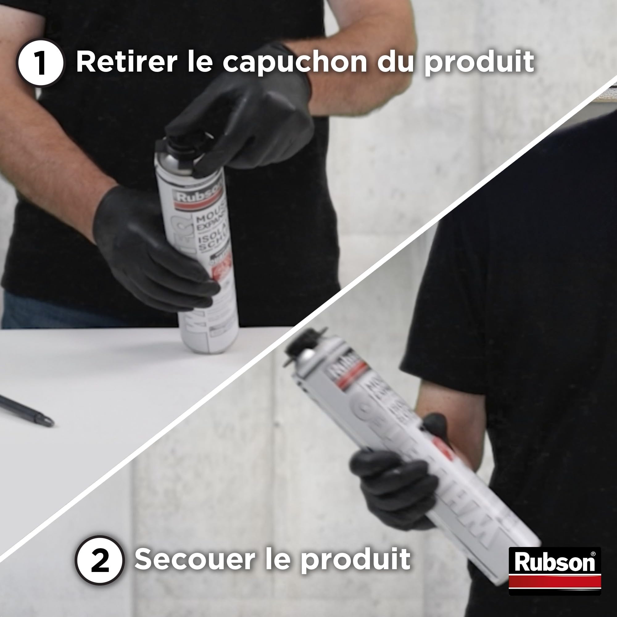 RUBSON Pistolet extrudeur pour mousses expansives, pistolet mousse polyuréthane, Noir