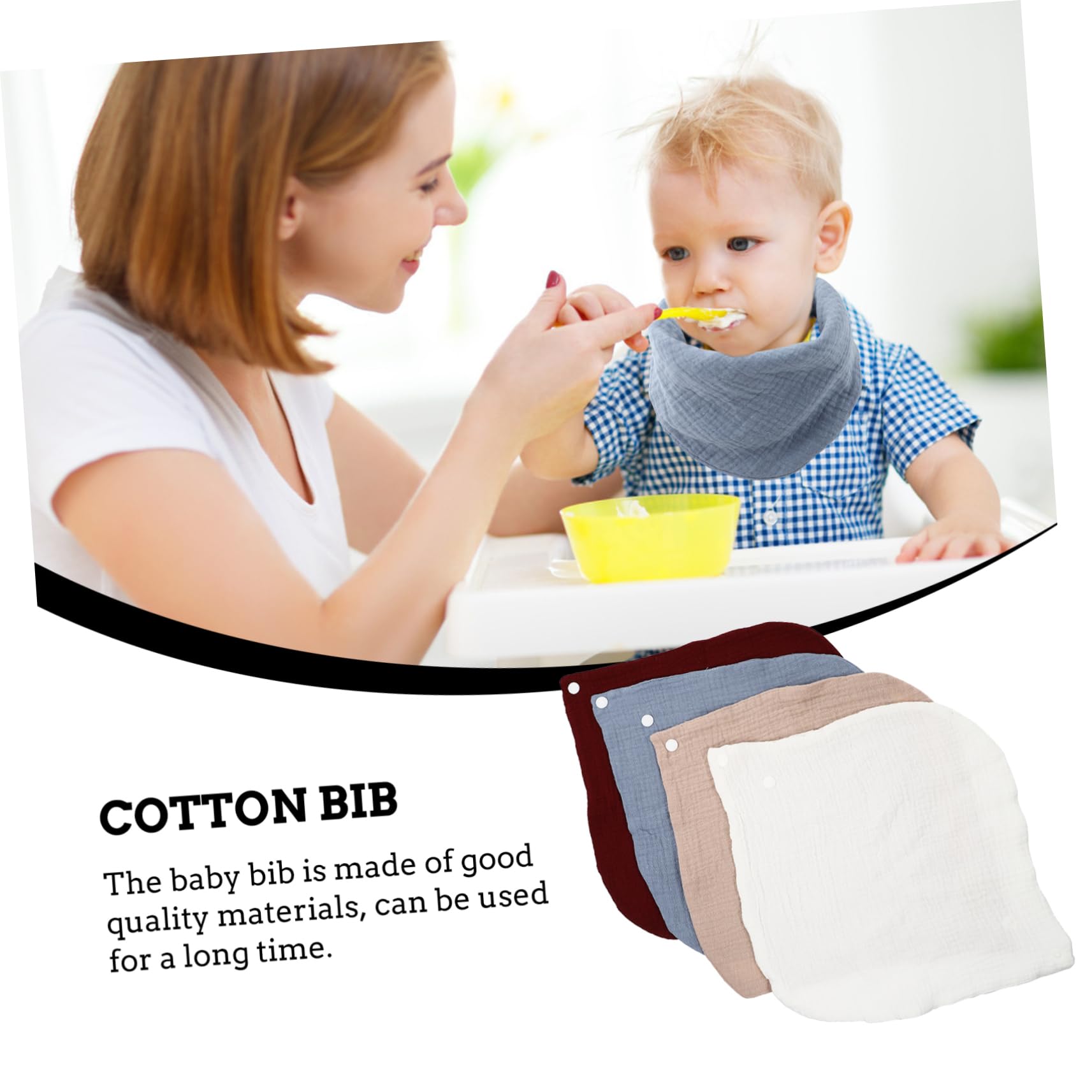Abaodam 12pezzi Bavaglini Per Asciugamani Per Saliva Impermeabili Tovagliette Morbide e Svezzamento