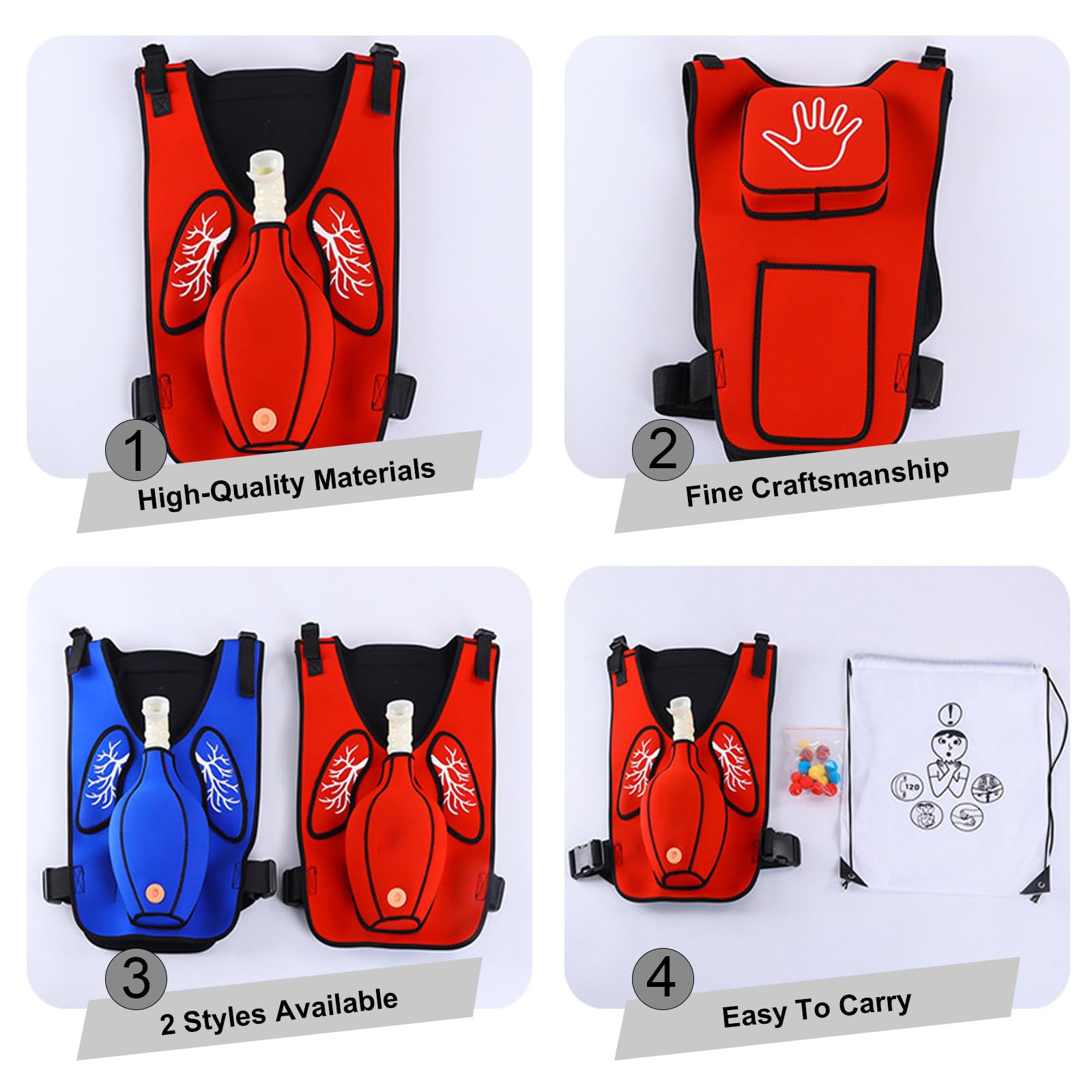 Gilet da allenamento anti-soffocamento con cinghie regolabili per la sicurezza di adulti e bambini