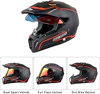 Vista 3 de Cascos de Dirt Bike ATV MX Motocross Cascos de Cuatro Ruedas para Adultos Cascos de Motocicleta Deportivos Duales Todoterreno para Hombres Mujeres