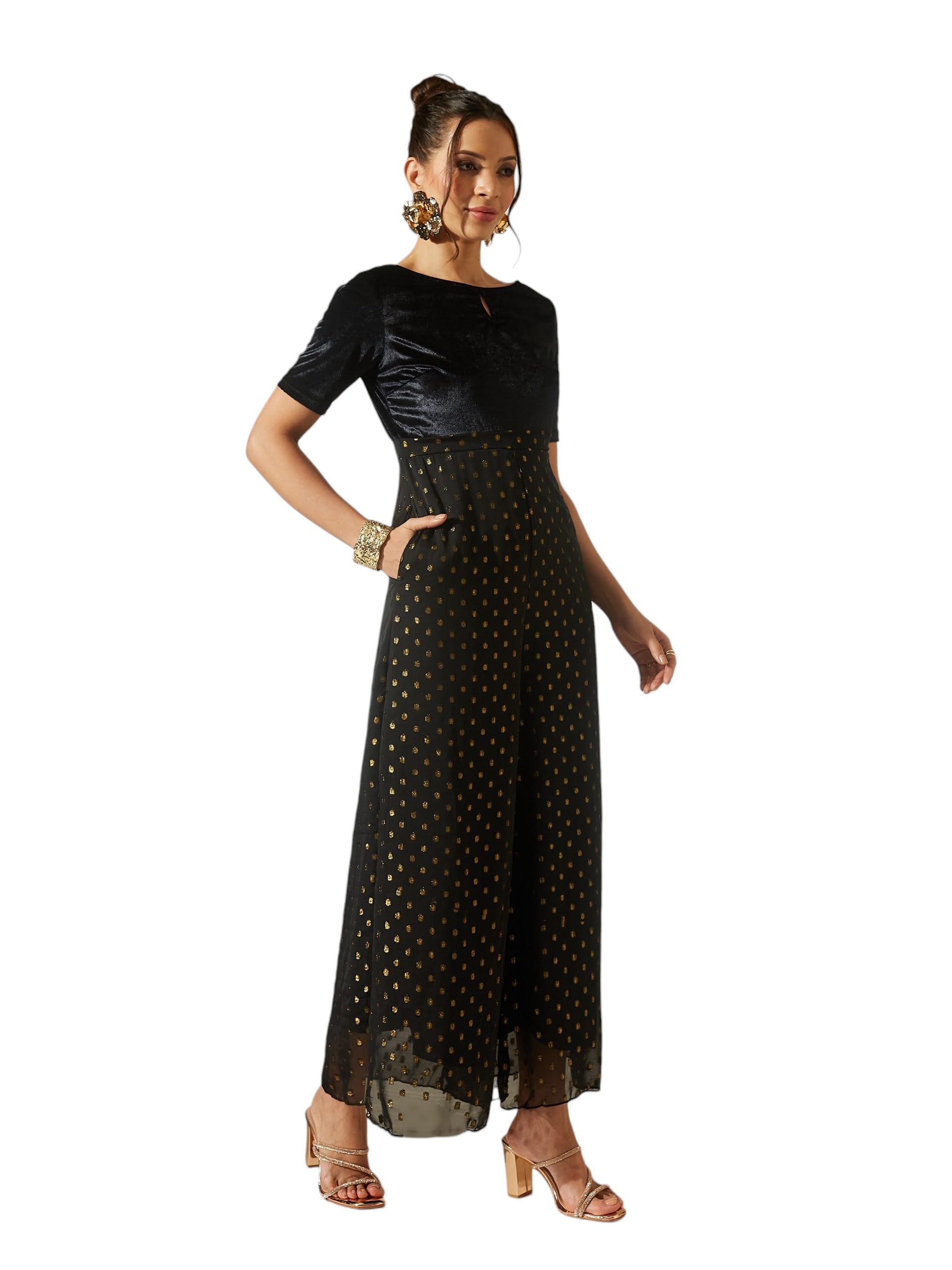 miss chase Women'S Boat Neck Half Sleeve Wide-Leg Regular-Length Polyester Printed Jumpsuit-picture-10