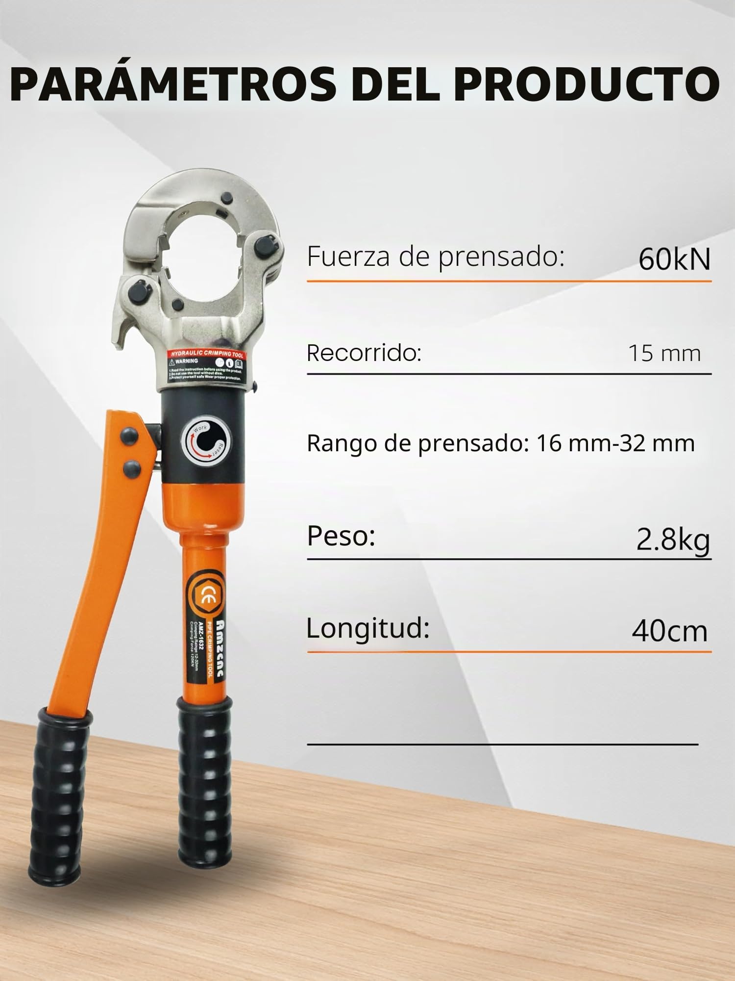 AMZCNC Alicates Prensadores de Tuberías, Crimpadora Hidráulica Multicapa ΦTH16-20-26-32 mm, Para Tubos de Tuberías multicapa, tuberías de aluminio-plástico, tuberías compuestas y tuberías de plástico.