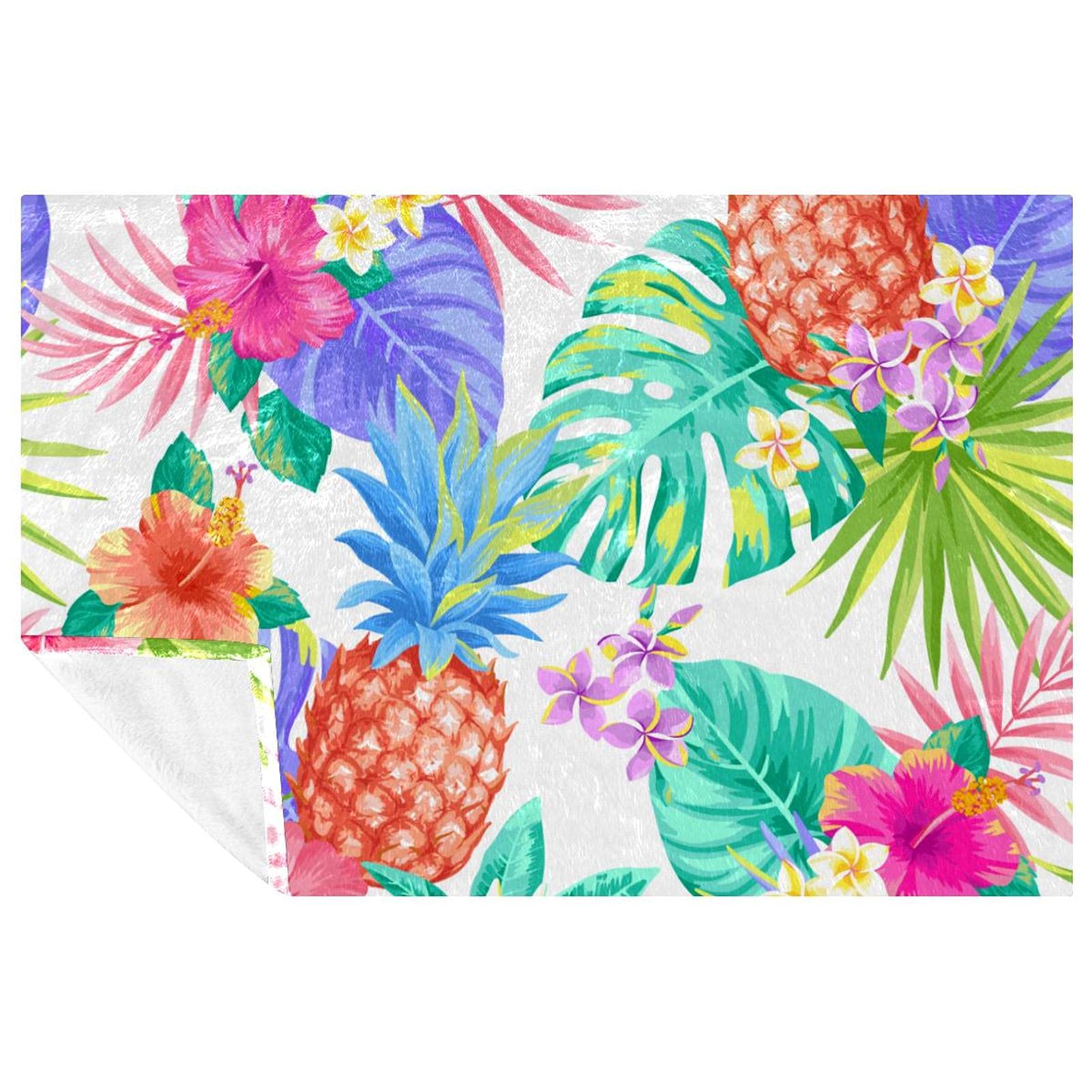 Couverture douce ananas 150x100 cm plaid chaud pour lit