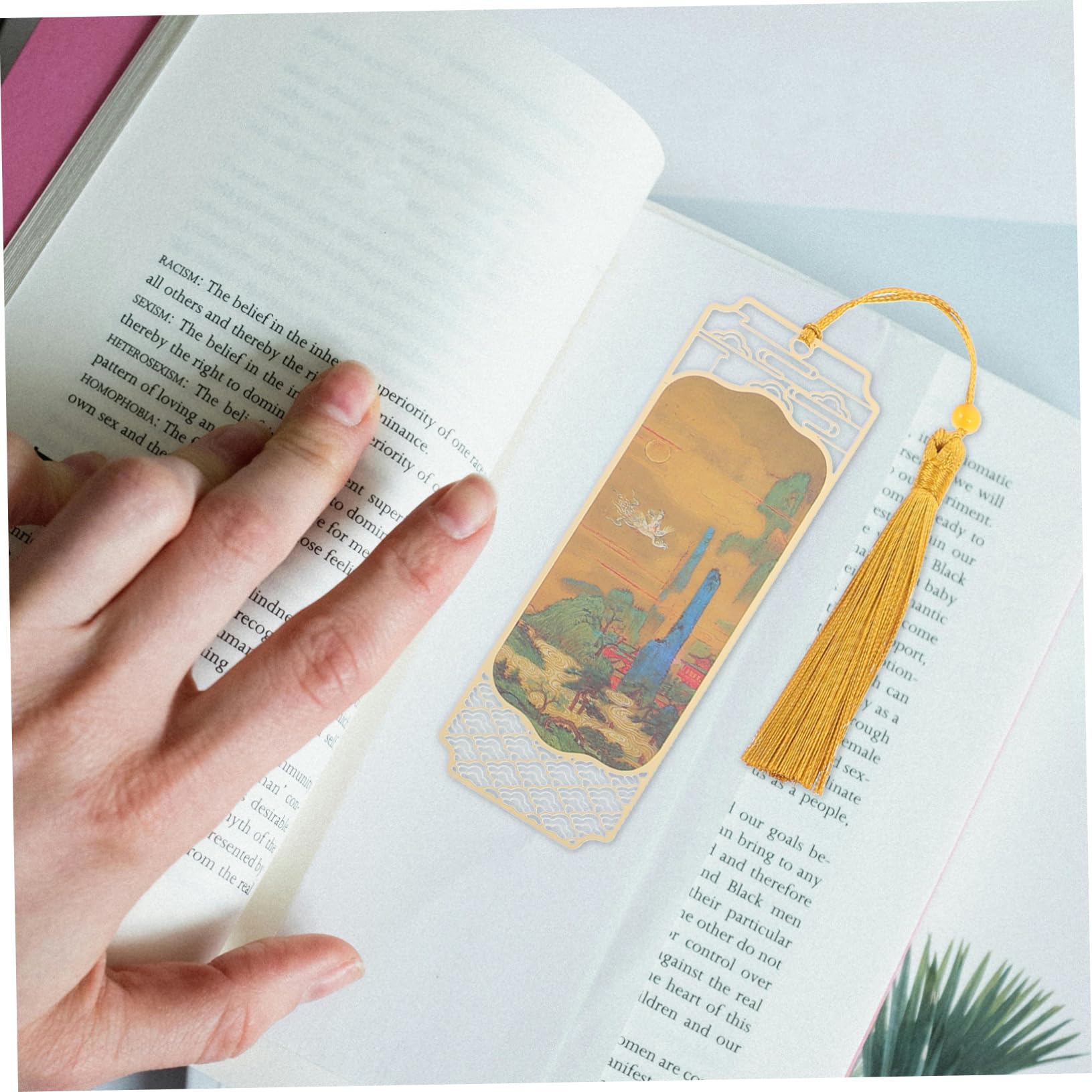 Chinesisches Buch Lesezeichen Lesezeichen Kreatives aus Eisen mit Anhänger Wiederverwendbares Antikes im Klassischen Stil Vielseitige Seitenmarkierung