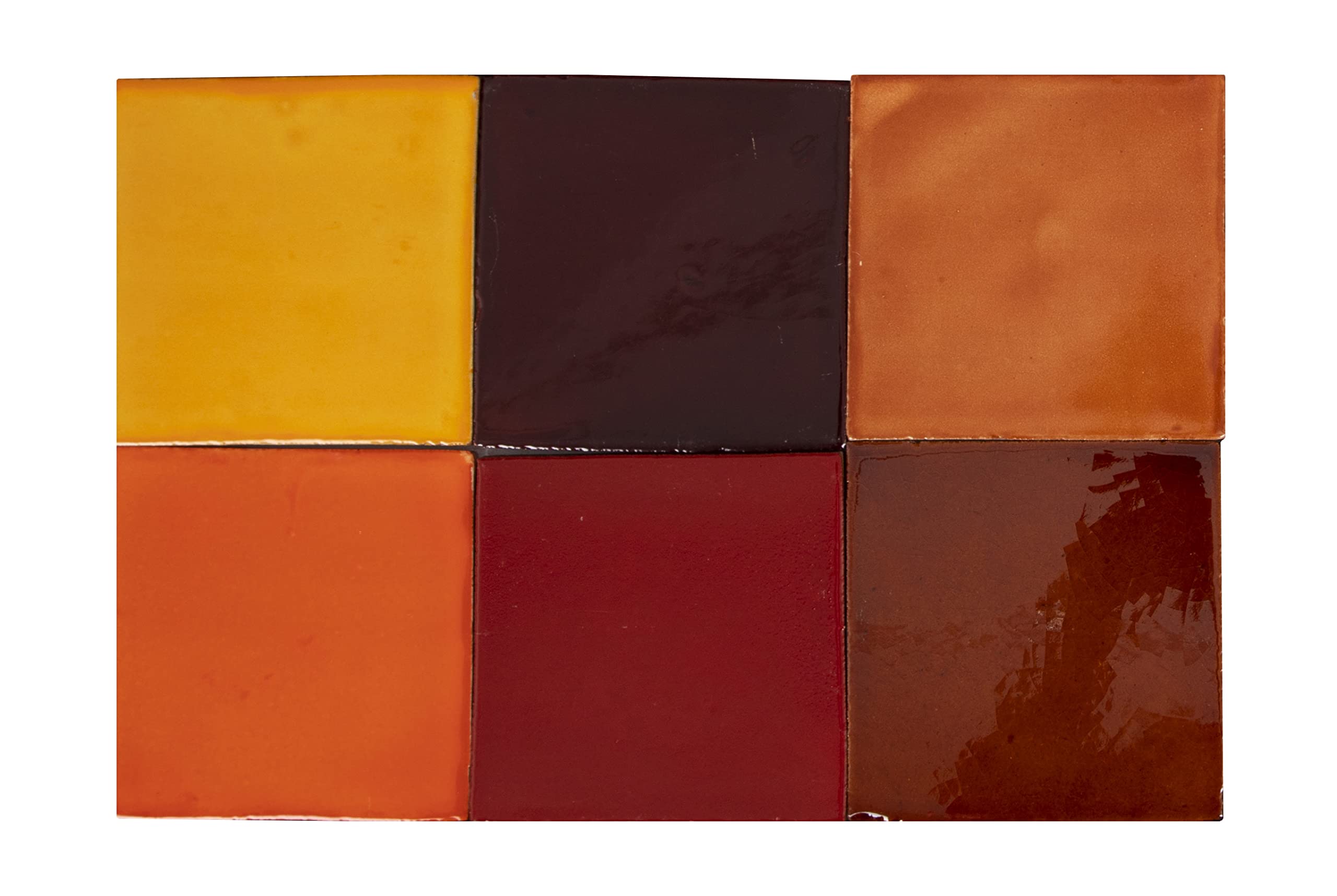 Cerames Azulejos mexicanos monocolor Caramelo - azulejos de mosaico, azulejos ceramica monocromáticos para cocina, baño, ducha | Un paquete de 90 baldosas ceramica 10,5x10,5 cm