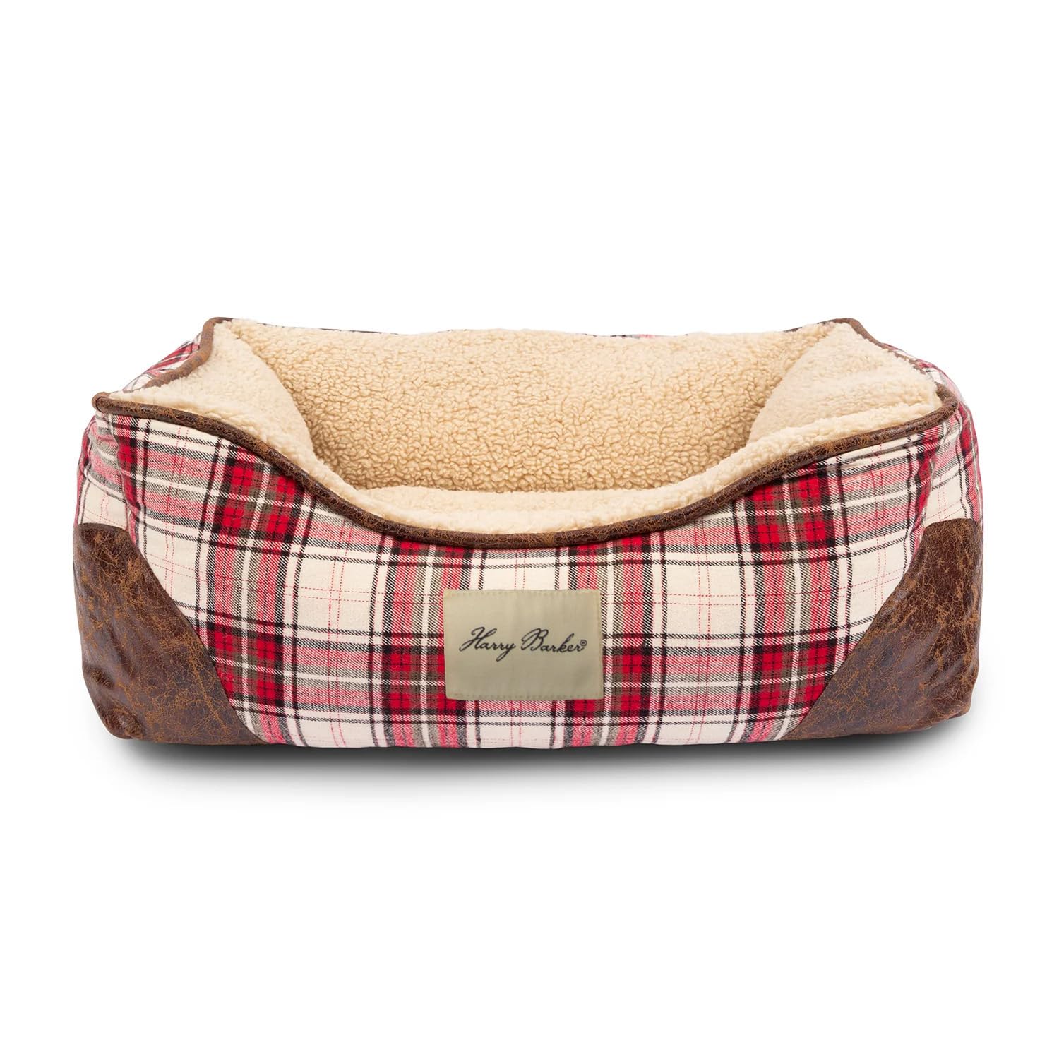 Harry Barker Red & Cream Plaid Bed Small
