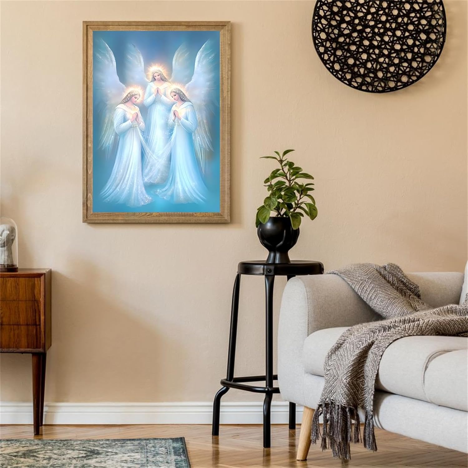 NSUAJOF Diamond Painting Kits Three Praying Angels Art Painting 5D DIY Full Round Drill HD Canvas Wall Art, Personalized Gifts for Family Friends Home Wall Decor 20x30 Inch