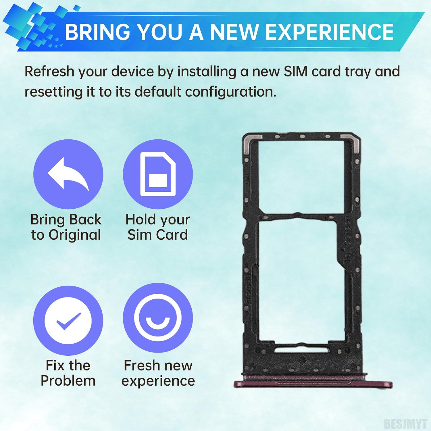 for Samsung Galaxy A14 5G Sim Card Tray Replacement Dark Red | Card Tray Slot Holder Bracket Adapter Single SIM Version with Needle Ejector for A14 5G SM-A146U A146U1 S146VL