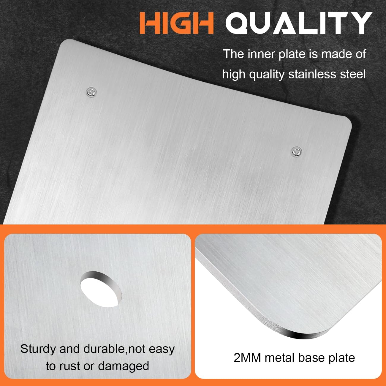 2MM Thick Laser Cut Trunk Inner Base Reinforcement Stainless Metal Mounting Plate Compatible with for 2014-Up Harley Touring Road King Road Street Electra Glide Rushmore Razor Chopped King Tour Pack