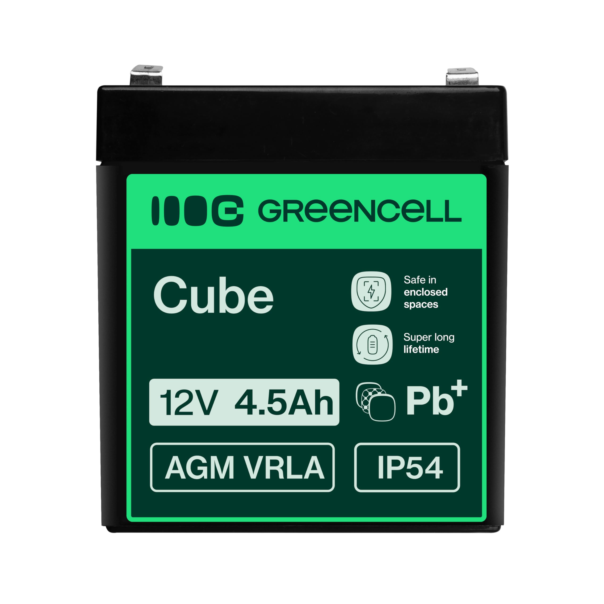 GreenCell® Batteria al piombo AGM 12V 4,5Ah Accumulatore Ricaricabile Sigillata VRLA Senza manutenzione Batterie di ricambio ermetica | giocattoli per bambini | Installazioni di allarme | UPS/USV