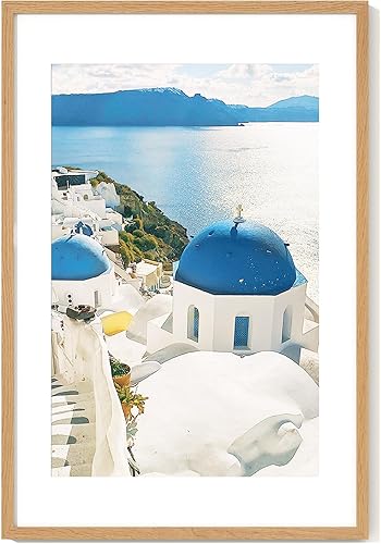 Miniatura 28 de Axeman Marco para póster de 18 x 24 pulgadas con paspartú para 16 x 20 pulgadas, marco de fotos de madera maciza de roble con vidrio templado, marco