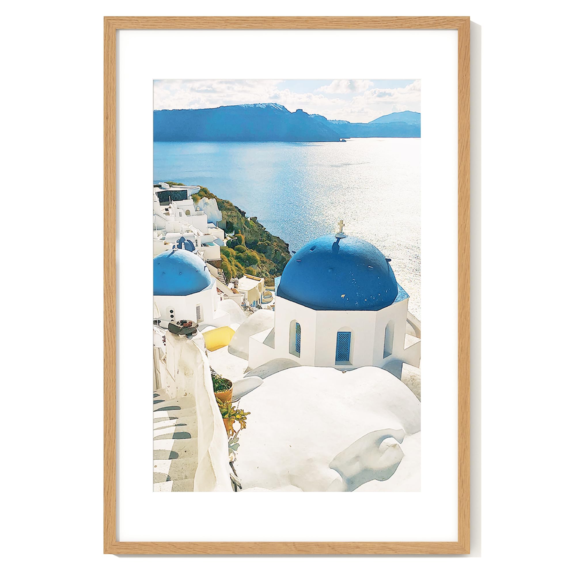 Axeman 20x30 Picture Frame with Mat for 16x24, Solid Oak Wood Poster Frame with Tempered Glass, Wooden 20''x30'' Minimalist Photo Frame with Wall