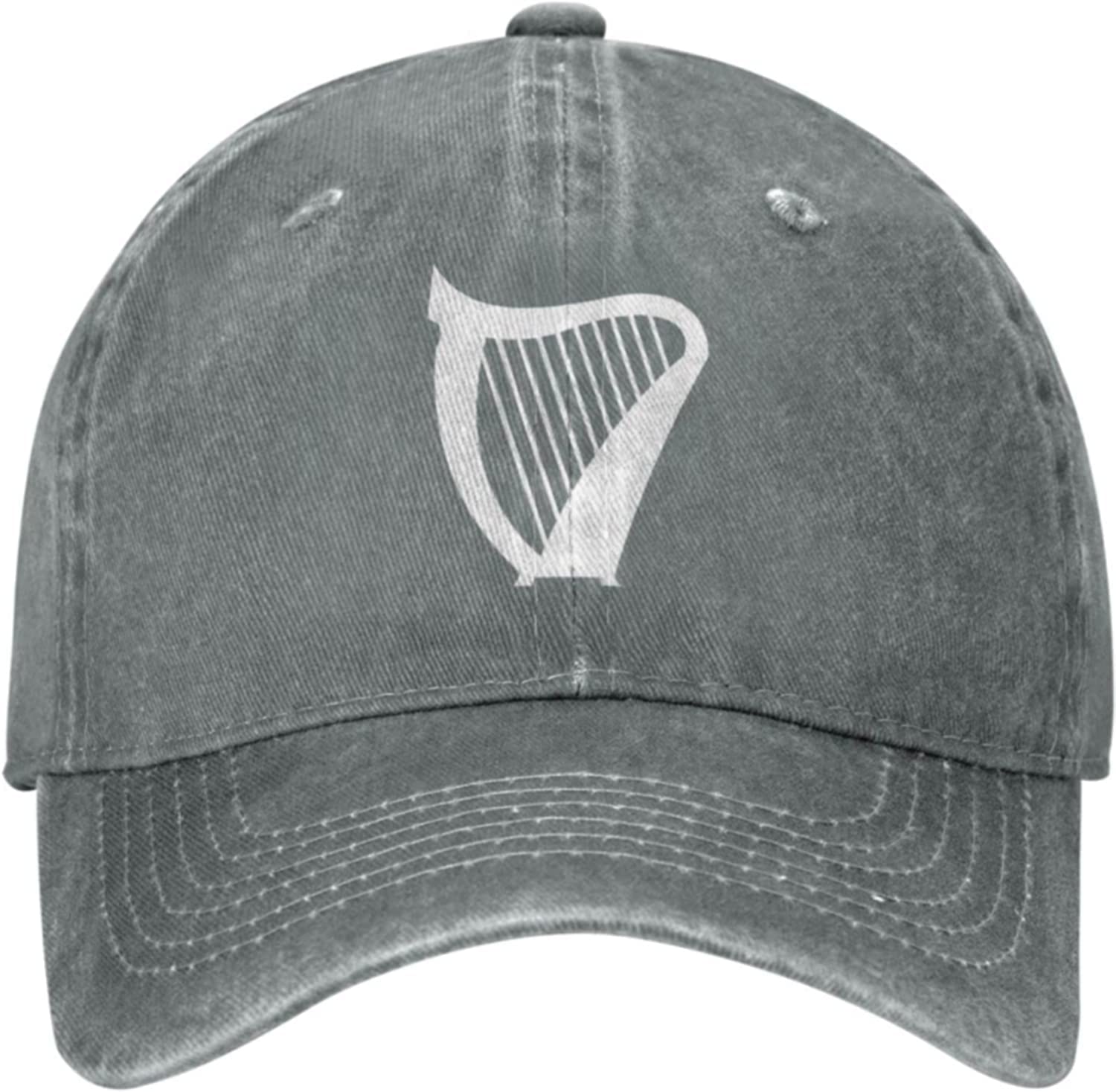 NLWQEKV Unisex Adjustable Baseball Cap with Irish Harp Musical Instrument Pattern, Denim FabricGlacier Cap