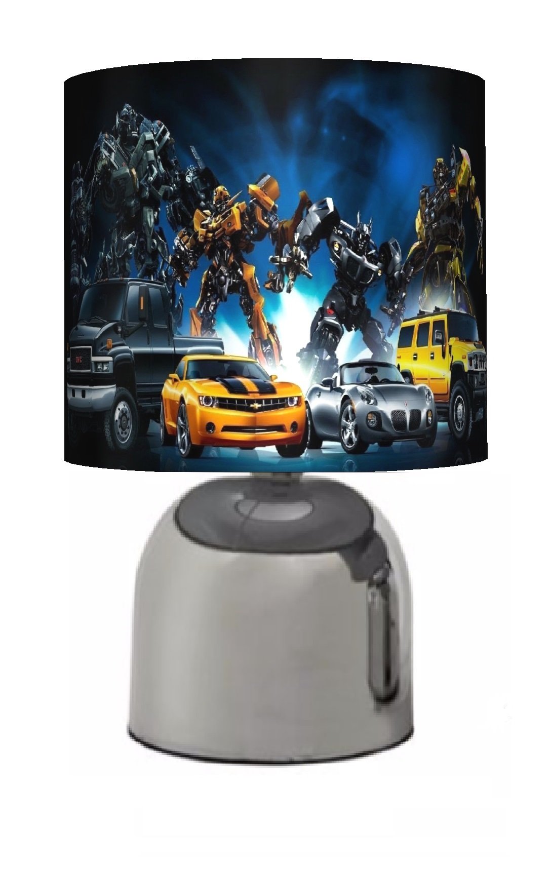 TRANSFORMERS - BEDSIDE TOUCH LAMP - BOYS BEDROOM LIGHT / LAMP SHADE - MAINS OPERATED (UK PLUG)