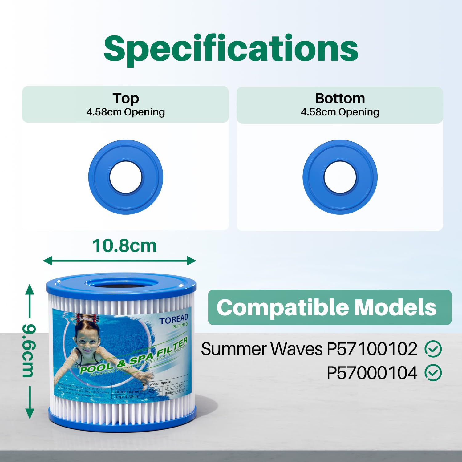 TOREAD 2-częściowy wkład filtra typu D do Summer Waves, wkłady filtra basenowego do pompy basenowej SFS-350/600, RP-350, RX-600