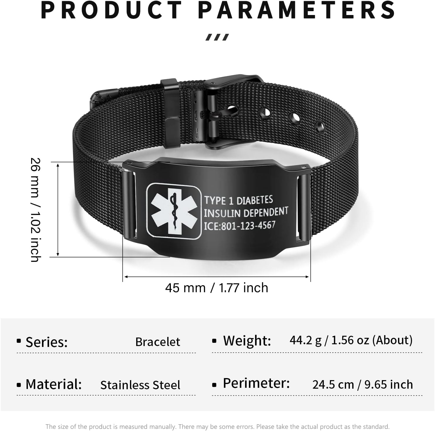 ALBERTBAND Medical Alert Bracelet for Men Emergency Medical Alert Bracelets for Women Customized Medical Bracelet Health Alert Bracelets