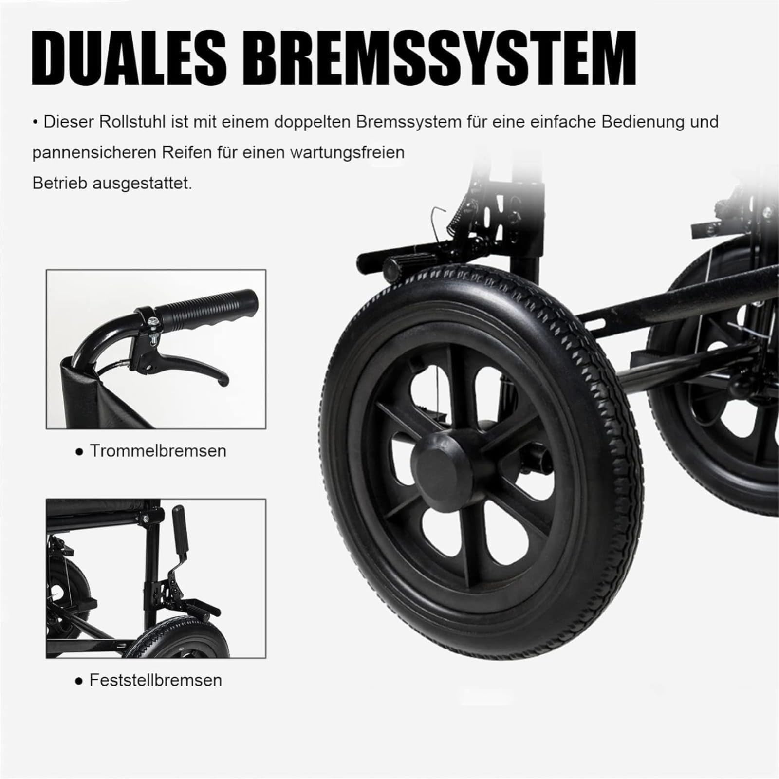 Silla de Ruedas Plegable Ligera, Silla de Ruedas Compacta para Viaje con Frenos Silla de Inodoro Impermeable con Ruedas Silla de Ruedas Extra Estrecha para Casa Viaje Plegable