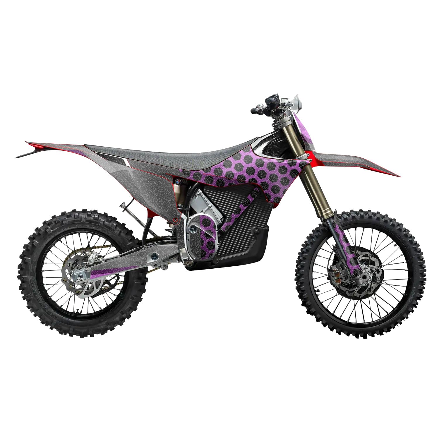 Glossy Glitter Stark Varg MX 2023-2025 Graphics Kit Wrap - Hex Magenta - Varg MX Skin - Premium 3M Vinyl Protective Wrap Decal Cover - Easy to Apply | Crafted in The USA by MightySkins