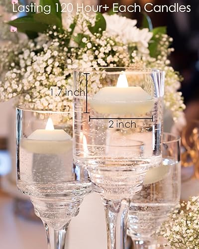 Miniatura 2 de LARDUX Paquete de 48 velas LED flotantes, de 2 pulgadas, sin llama, pequeñas velas flotantes de plástico para Navidad, boda, día de San Valentín,