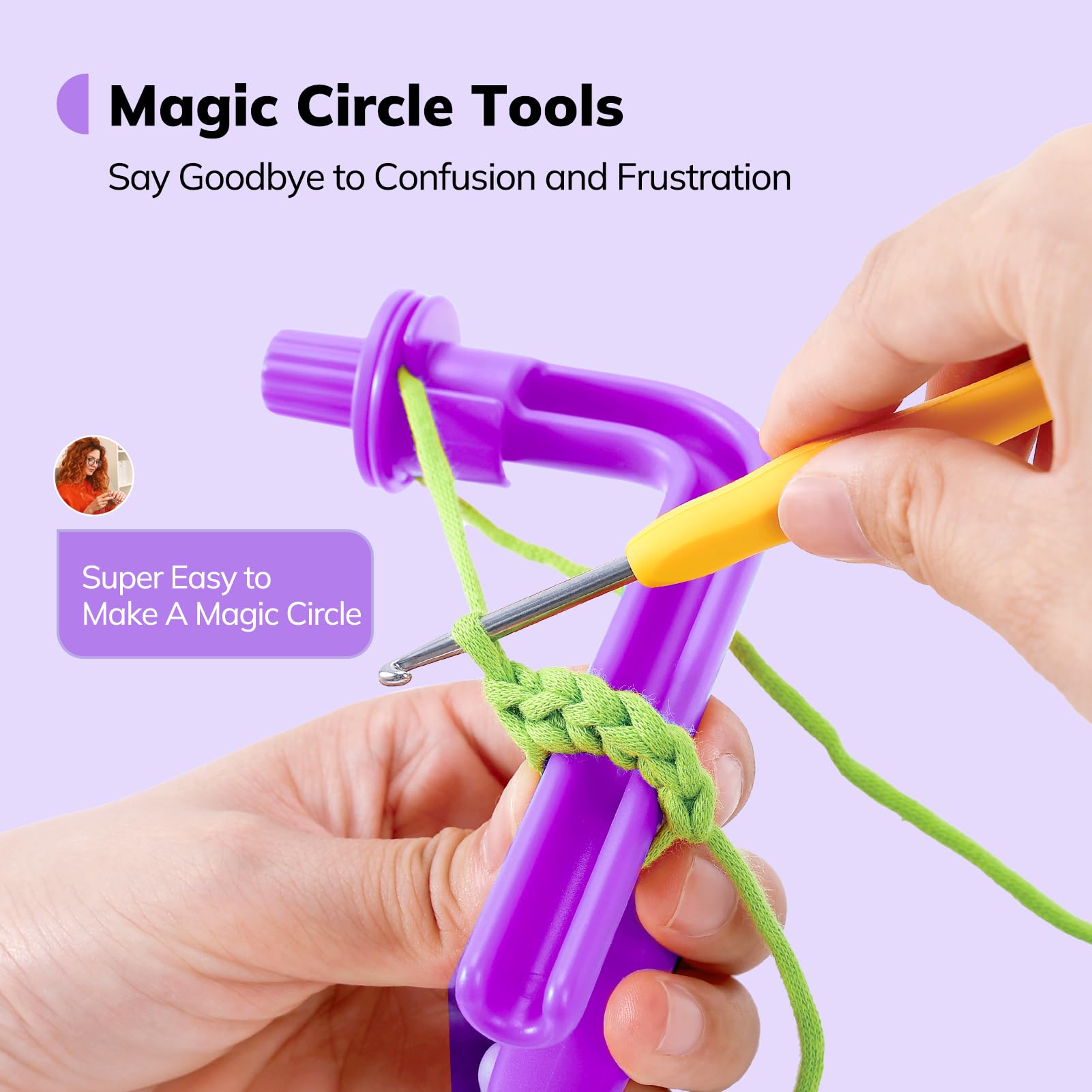 Crochet Holder for Beginners Helper to Learn How to Make Magic Rings, 3 in 1 Magic Rings Tool - Image 4