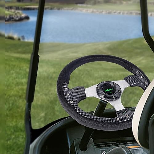 Vista 73 de RASTP Volante de carrito de golf de 12.6 pulgadas/12.598 in para Club Car DS y Club Car Precedent EZGO Yamaha Carritos de golf, rojo Estilo B- Rojo