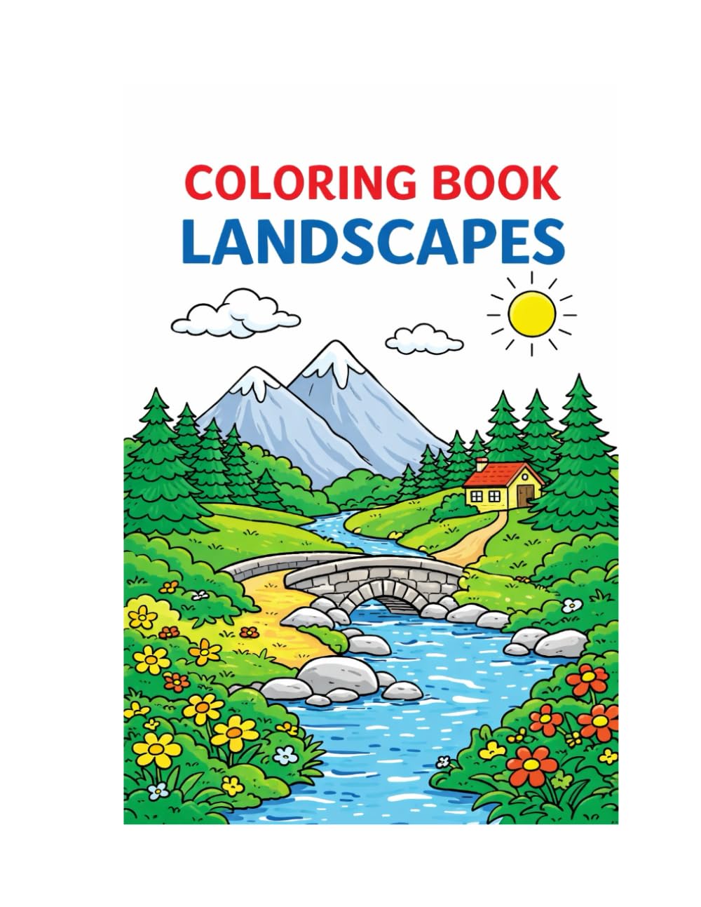 Landscape Coloring Book for Kids Ages 6–10 Fun Nature Scenes, Cities, Seasons and Easy Coloring Pages