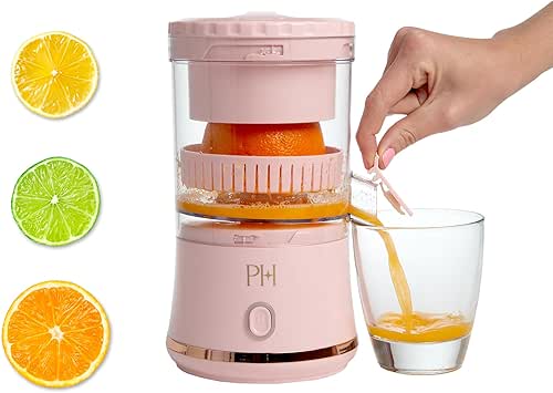 Paris Hilton Electric Citrus Juicer, Mini Portable Cordless Juicer with