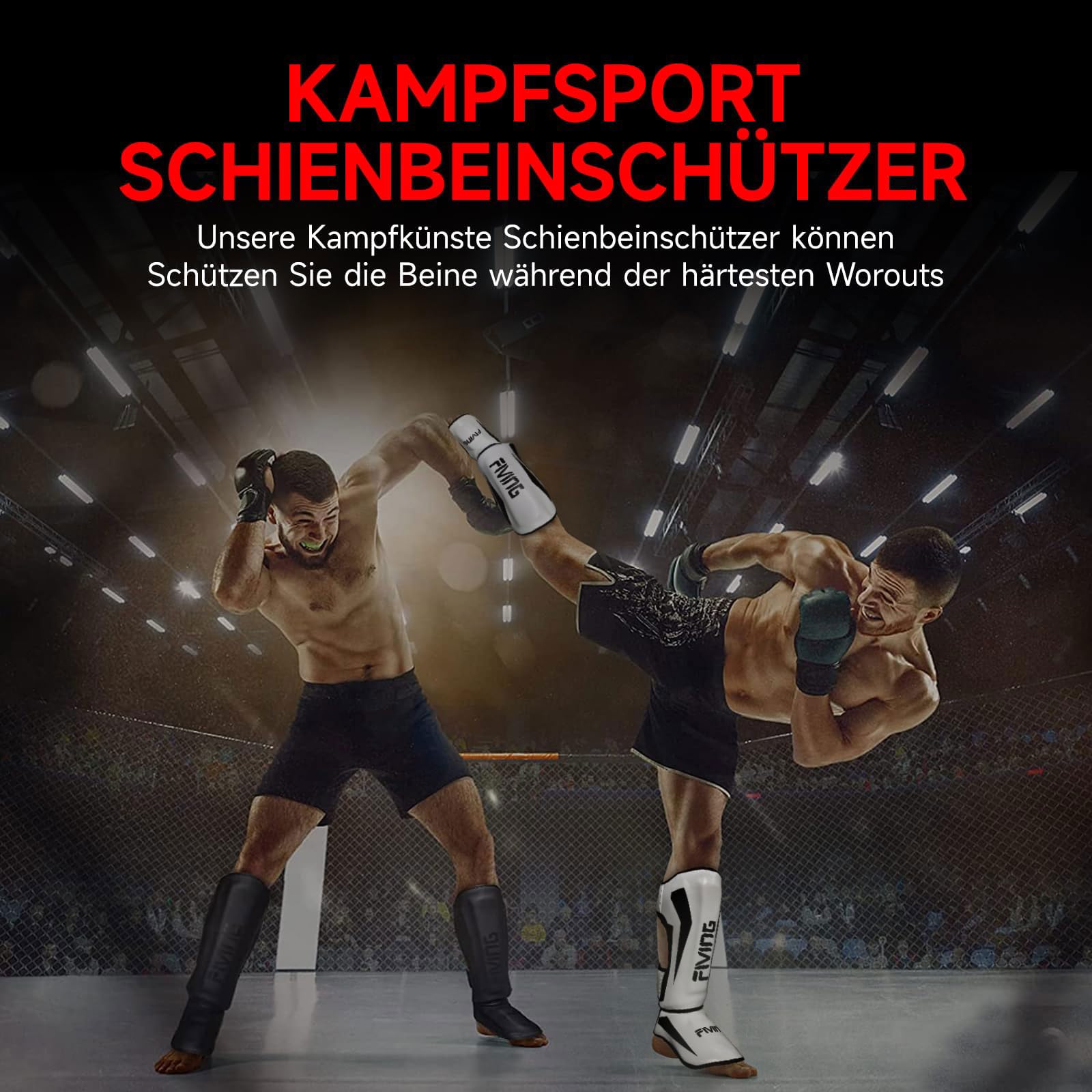 Muay Thai Schienbeinschoner,Standup Schienbeinschoner,Schienbeinschützer Thaiboxen Kampfsport Muay Thai MMA,für ,Martial Arts Schienbeinschoner,Beinschutz mit Ristschutz Schienbeinschoner