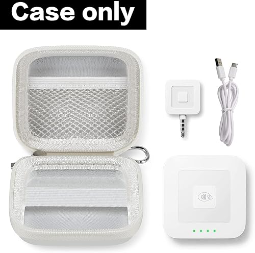 Vista 23 de Comecase Estuche para lector de tarjetas, soporte duro para bolsa de transporte para Square A-SKU-0485 sin contacto y lector de chips con cable