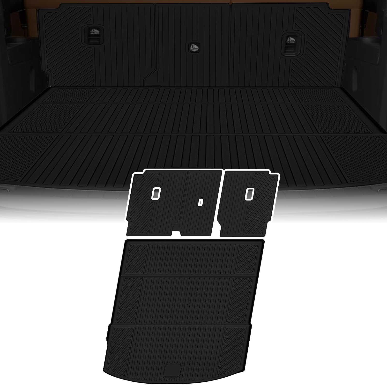 YEBOOCA Cargo Liner Compatible with 2025 2026 Mazda CX-70 Trunk Mat Cargo Mat Back Seat Cover Protector (Backrest Mats+Trunk Mat)
