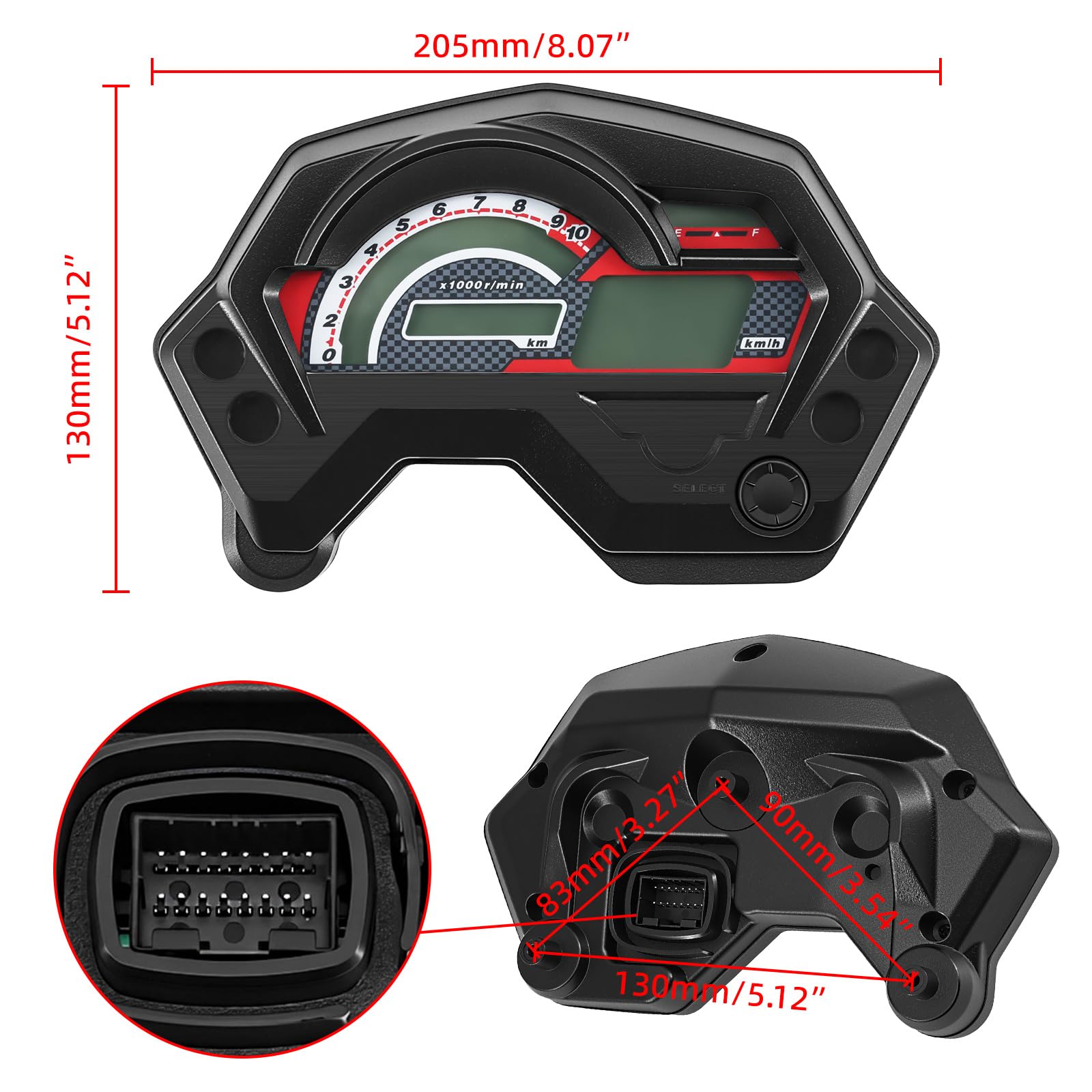 Gruppo Strumenti Contachilometri Tachimetro digitale universale per moto adatto per Yamaha FZ S/FZ16/Fz V1/Fazer Contagiri contagiri cruscotto