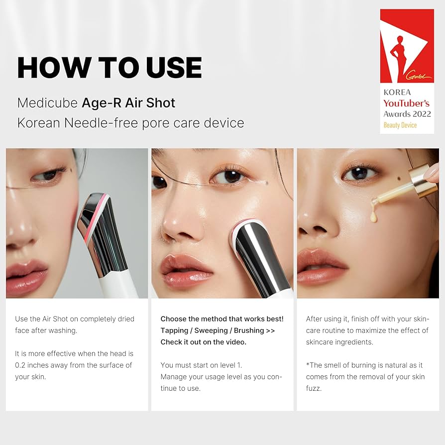✢medicube AGE-R ATS AIR SHOT 美顔器✢ Amazon.com: Medicube Age-R ATS Air Shot - 微針毛孔緊緻護膚裝置,可