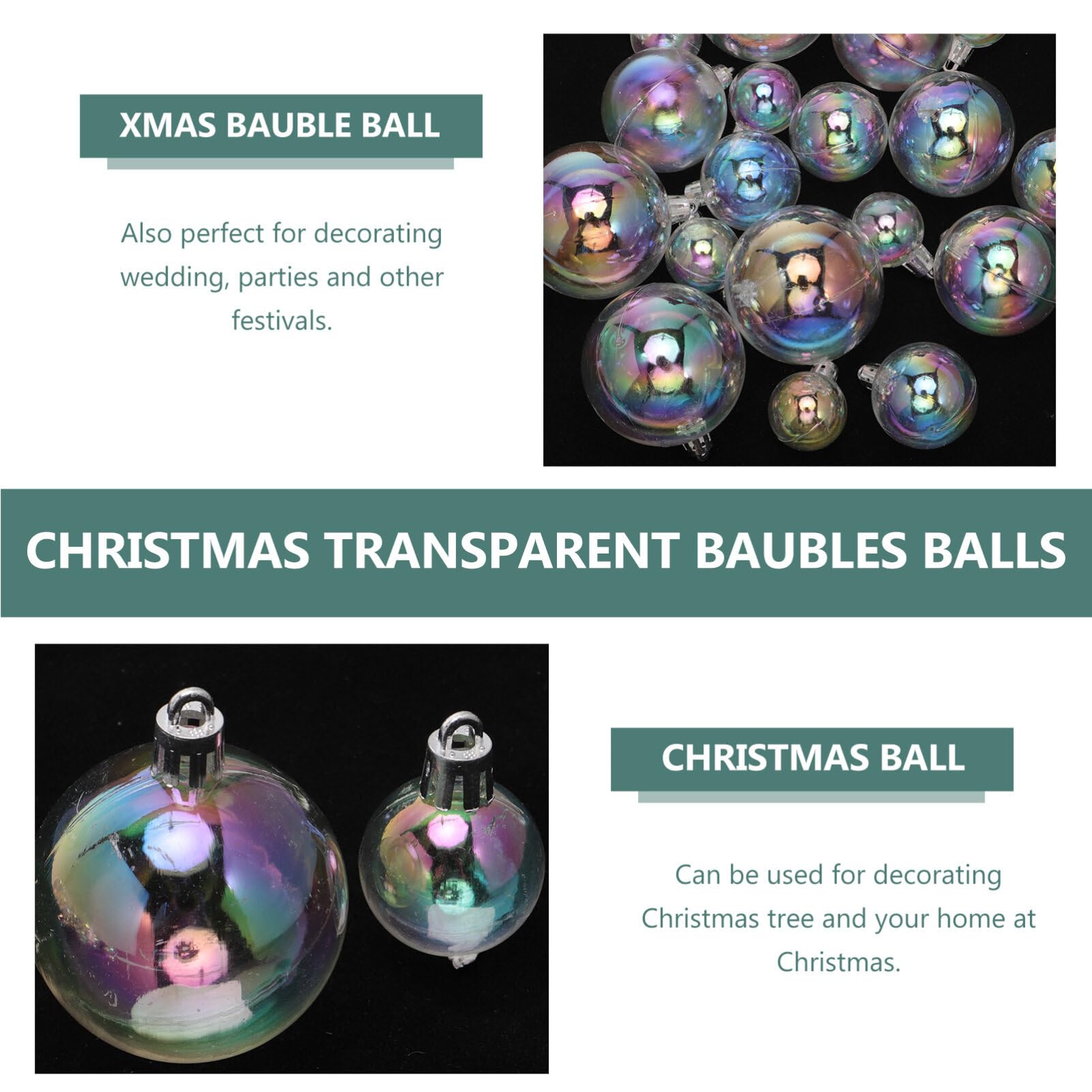 Holibanna 54stücke Teiliges Weihnachtskugeln Verschiedenen Irideszente Kunststoffbaumschmuck Für Festliche Dekoration Geeignet Für Zuhause Hochzeiten Und Partys